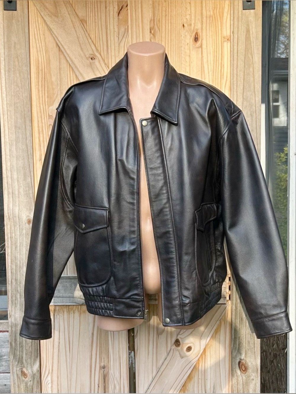 St. Johns Bay Vintage 90s St Johns Bay Mens Brown Leather Bomber Jacket Size US XL / EU 56 / 4 - 2 Thumbnail