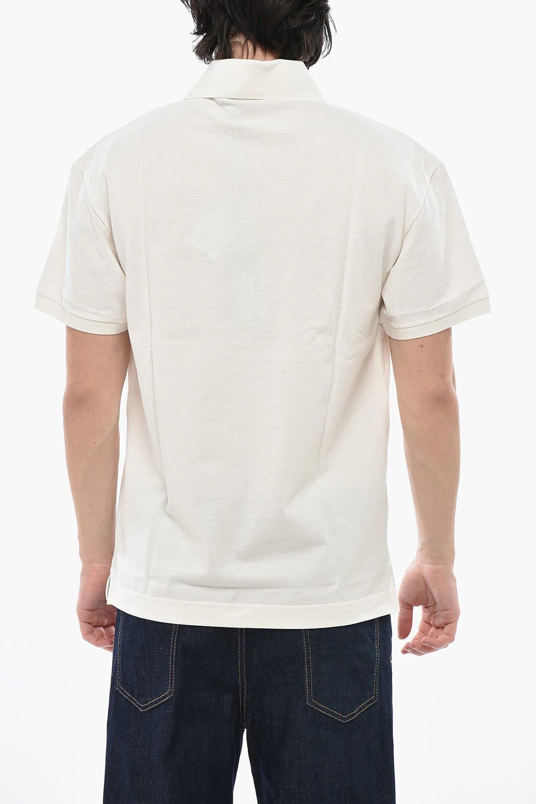Palm Angels og1mm0226 Contrast Logo Solid-Color Polo Shirt in White Size US XL / EU 56 / 4 - 2 Thumbnail