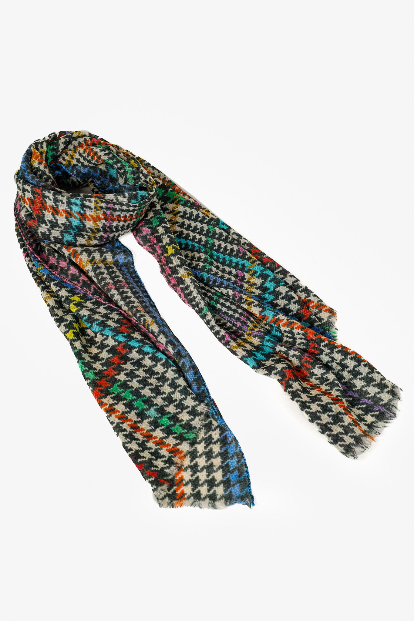 Etro Etro Beige & Black Multicoloured Houndsooth Cashmere Scarf Size ONE SIZE - 1 Thumbnail