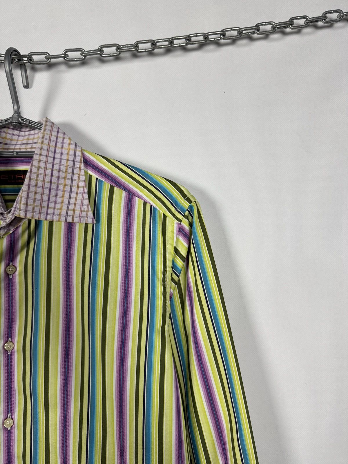 Etro ETRO Milano Long Sleeve Striped Shirt Made in Italy Size 38 Size US L / EU 52-54 / 3 - 2 Thumbnail