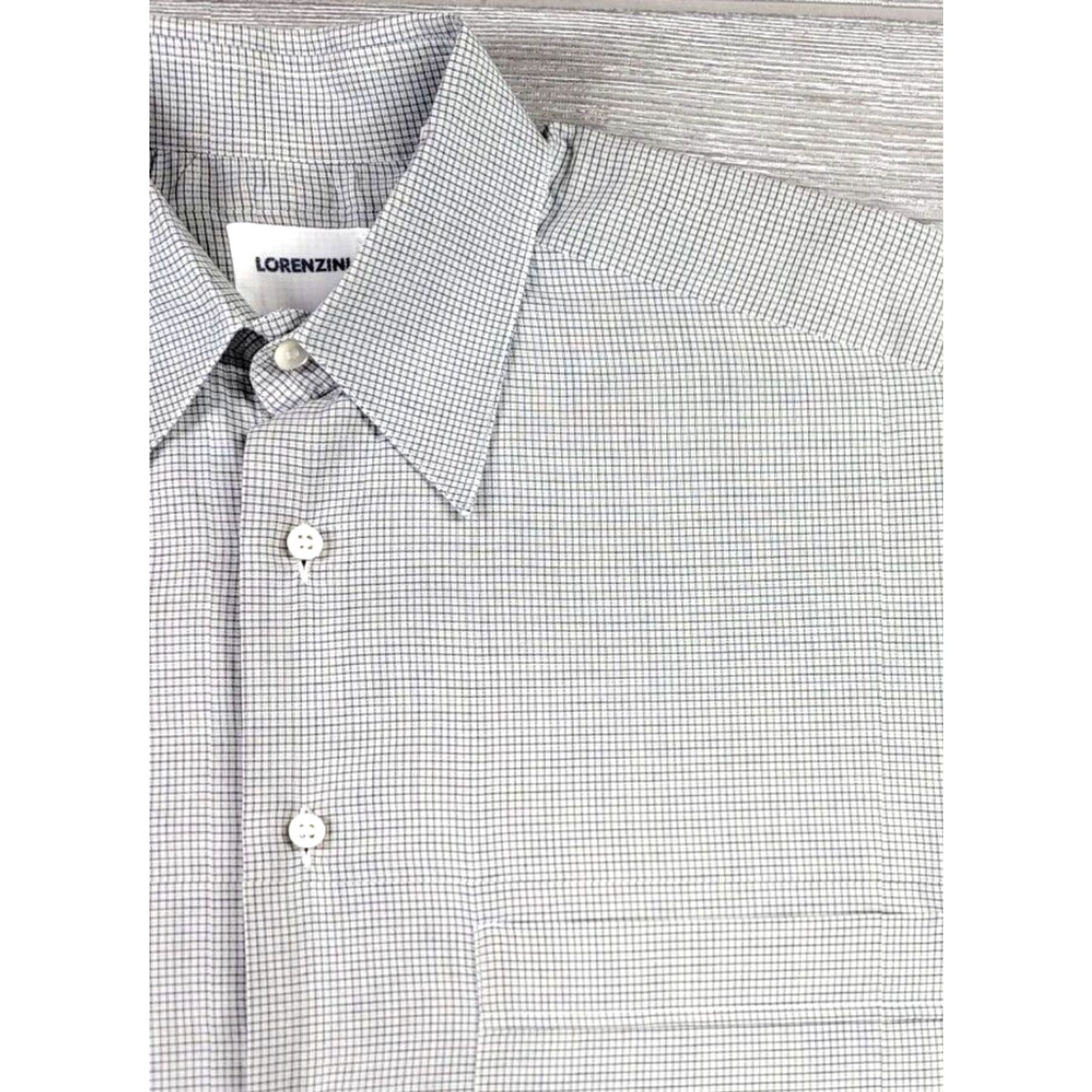 MadeMe Lorenzini Dress Shirt Mens Gray Long Sleeve Cotton 39-15.5-35/36 Italy Made M Size 40R - 3 Thumbnail