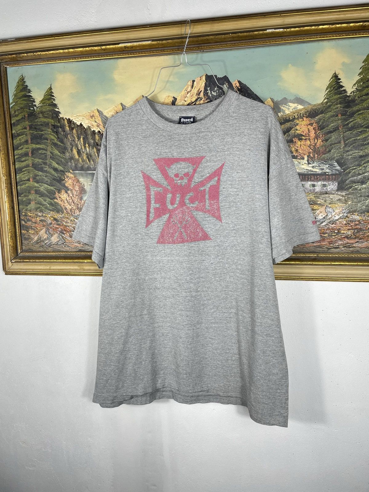 FUCT × No Fear × Shorty's Skateboards Vintage retro 90s Cross Fuct Big logo skate t-shirt tee tees Size US XL / EU 56 / 4 - 2 Thumbnail