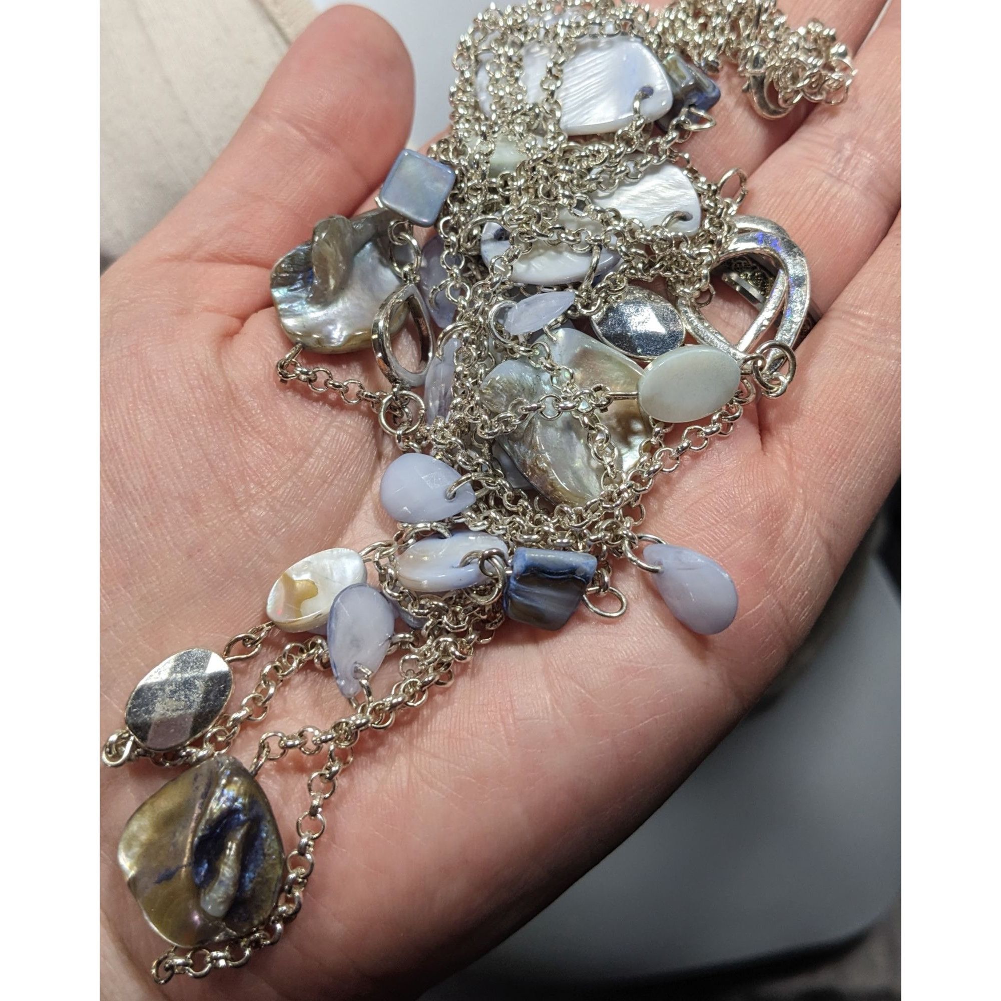 Other Mermaidcore Pastel Blue Shell And Silver Tone Chain Necklace Size ONE SIZE - 4 Thumbnail