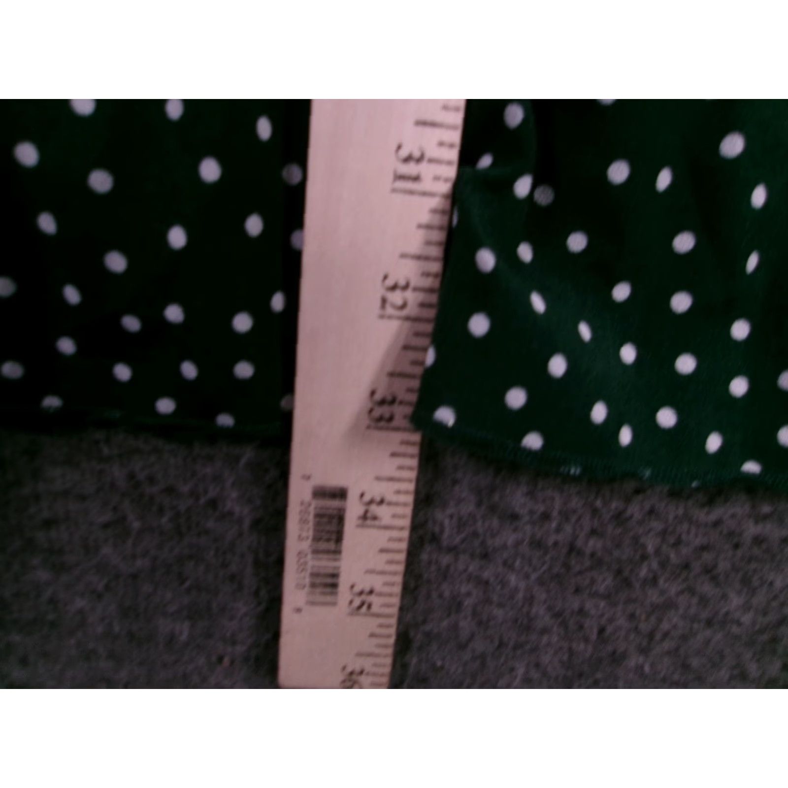 Vintage EXLURA Skirt Womens L Green Polka Dot Pleated Midi Elastic Waist Polyester Size 36" / US 14 / IT 50 - 5 Thumbnail