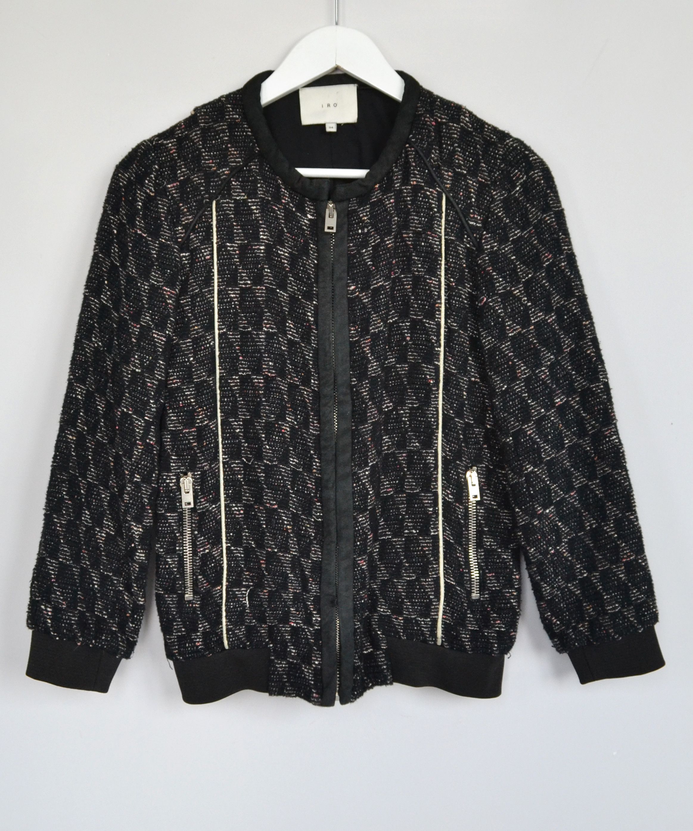 Iro IRO Bomber Jacket Blazer Multicolor Cotton Zip Pockets Size XS / US 0-2 / IT 36-38 - 1 Thumbnail