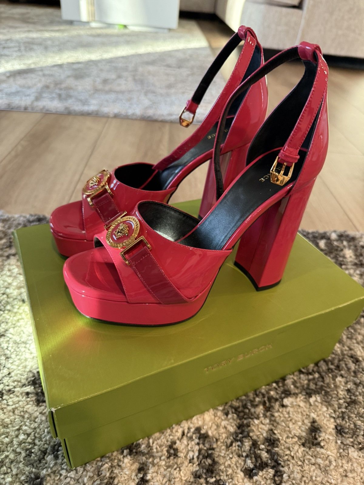 Versace Versace Medusa Pink Patent Leather Platform Heels – New Size US 7 / IT 37 - 3 Thumbnail