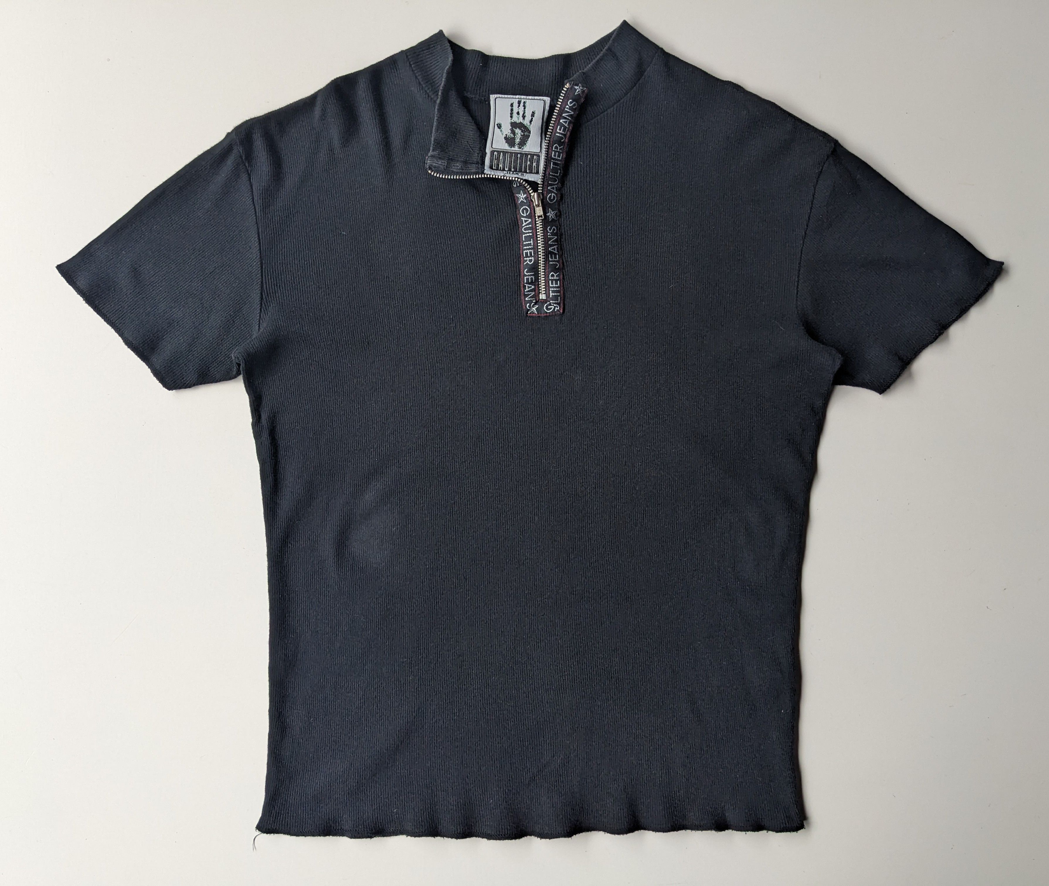 Jean Paul Gaultier Archive Jean Paul Gaultier Jeans black ribbed crop shirt Size S / US 4 / IT 40 - 1 Thumbnail