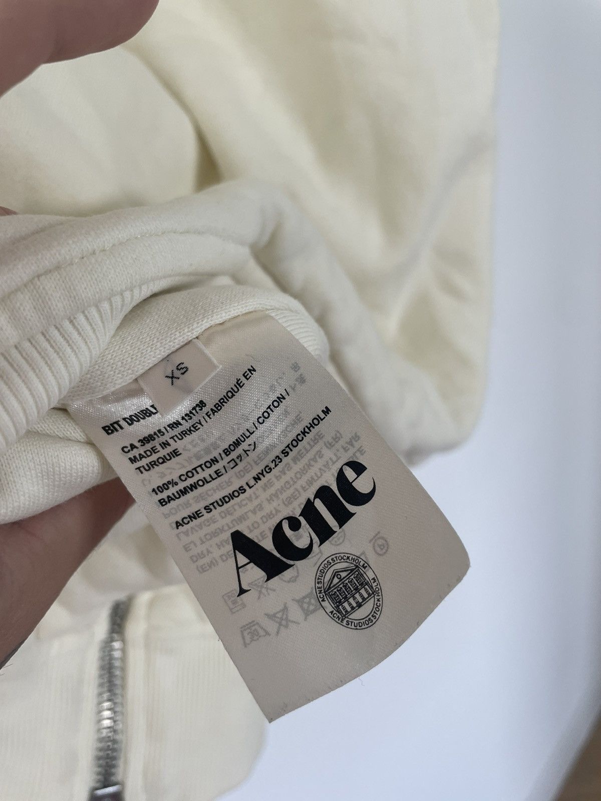 Acne Studios Acne Studio Cropped Boxy Oversize Hoodie Beige Designer Size US XS / EU 42 / 0 - 5 Thumbnail