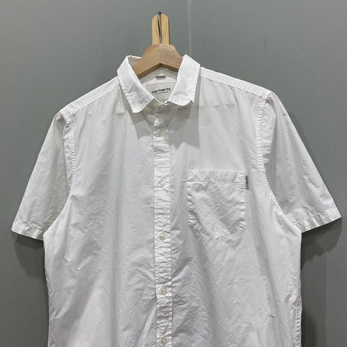 Carhartt Wip CARHARTT WIP White S/S Wesley Shirt - 100% Cotton Workwear Size US L / EU 52-54 / 3 - 3 Thumbnail