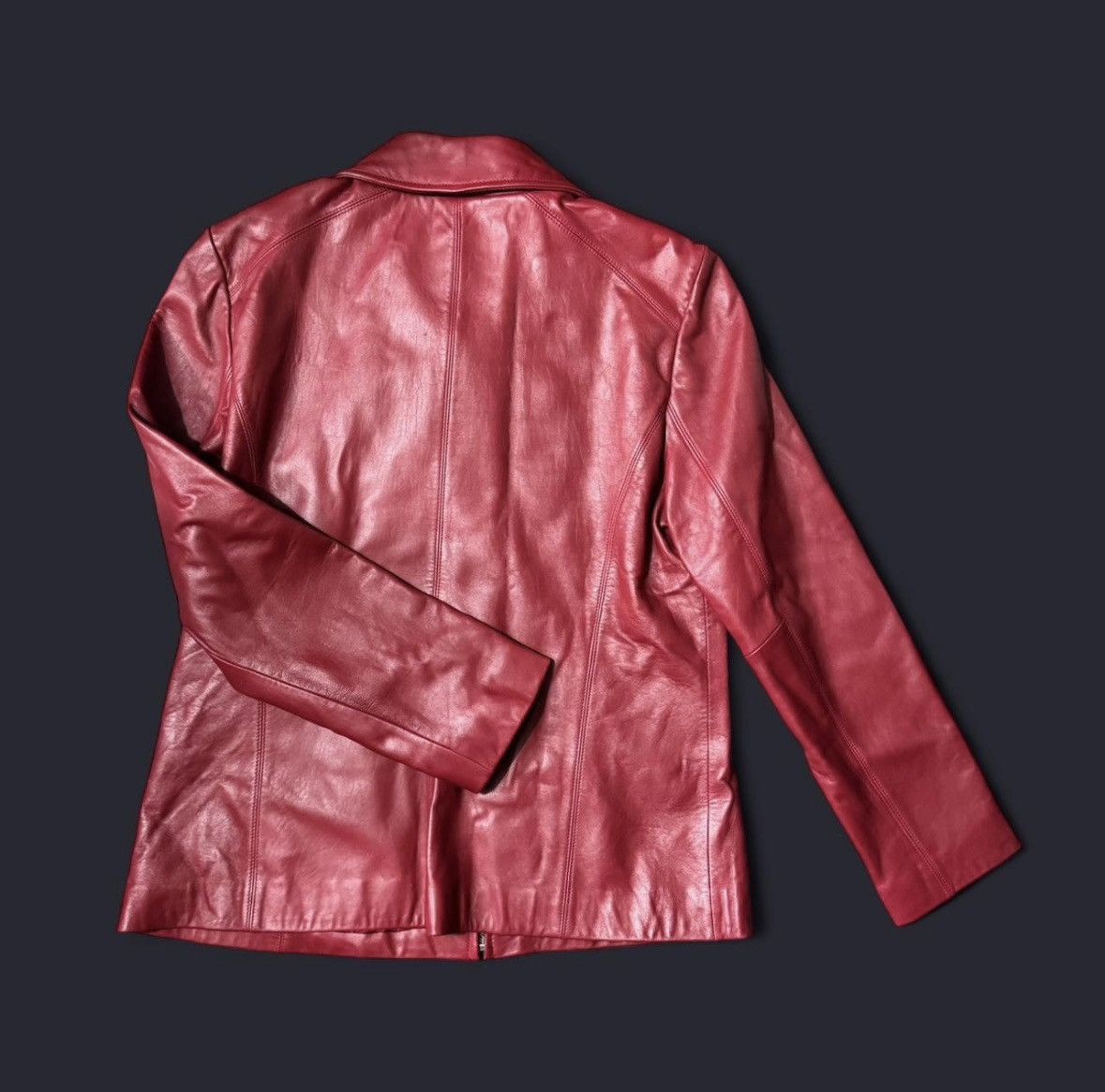 Worthington Vintage Worthington cherry red lamb skin jacket Size L / US 10 / IT 46 - 5 Thumbnail