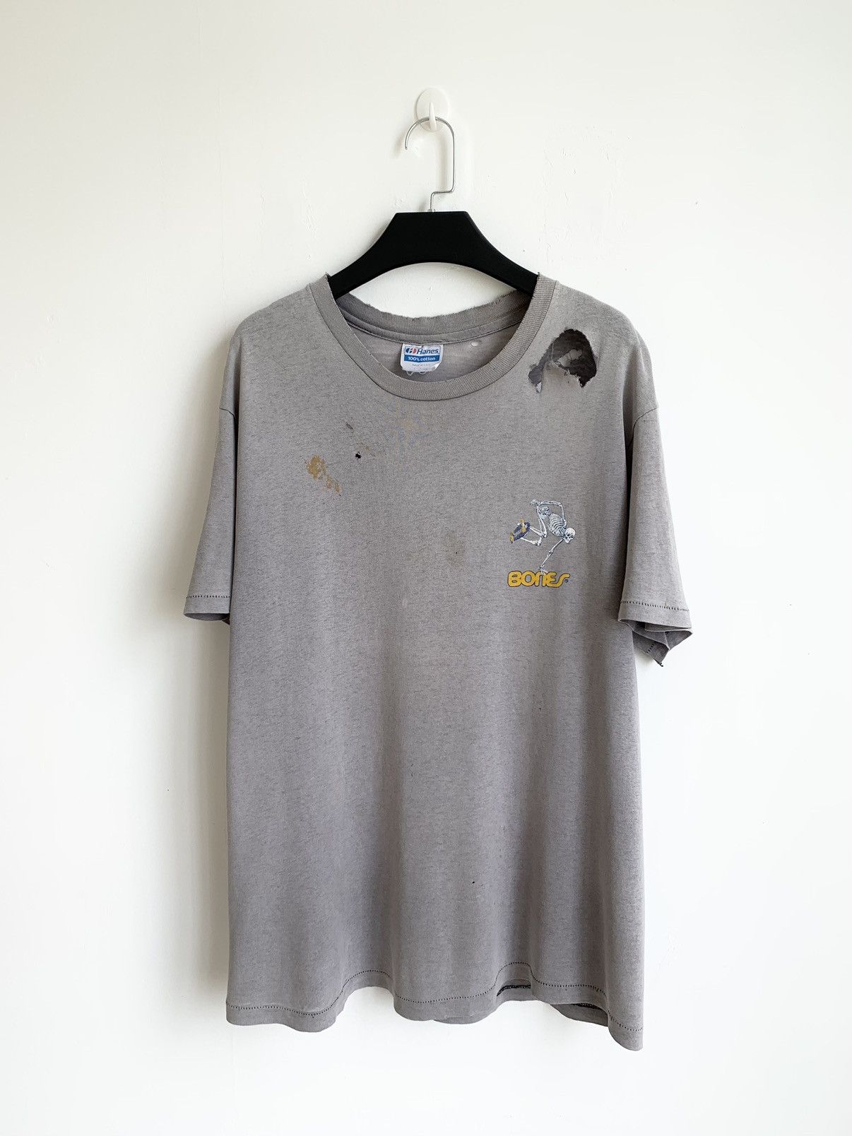 Powell Peralta Vintage 80s Powell Peralta Bones Skeleton Distressed Shirt Size US L / EU 52-54 / 3 - 2 Thumbnail