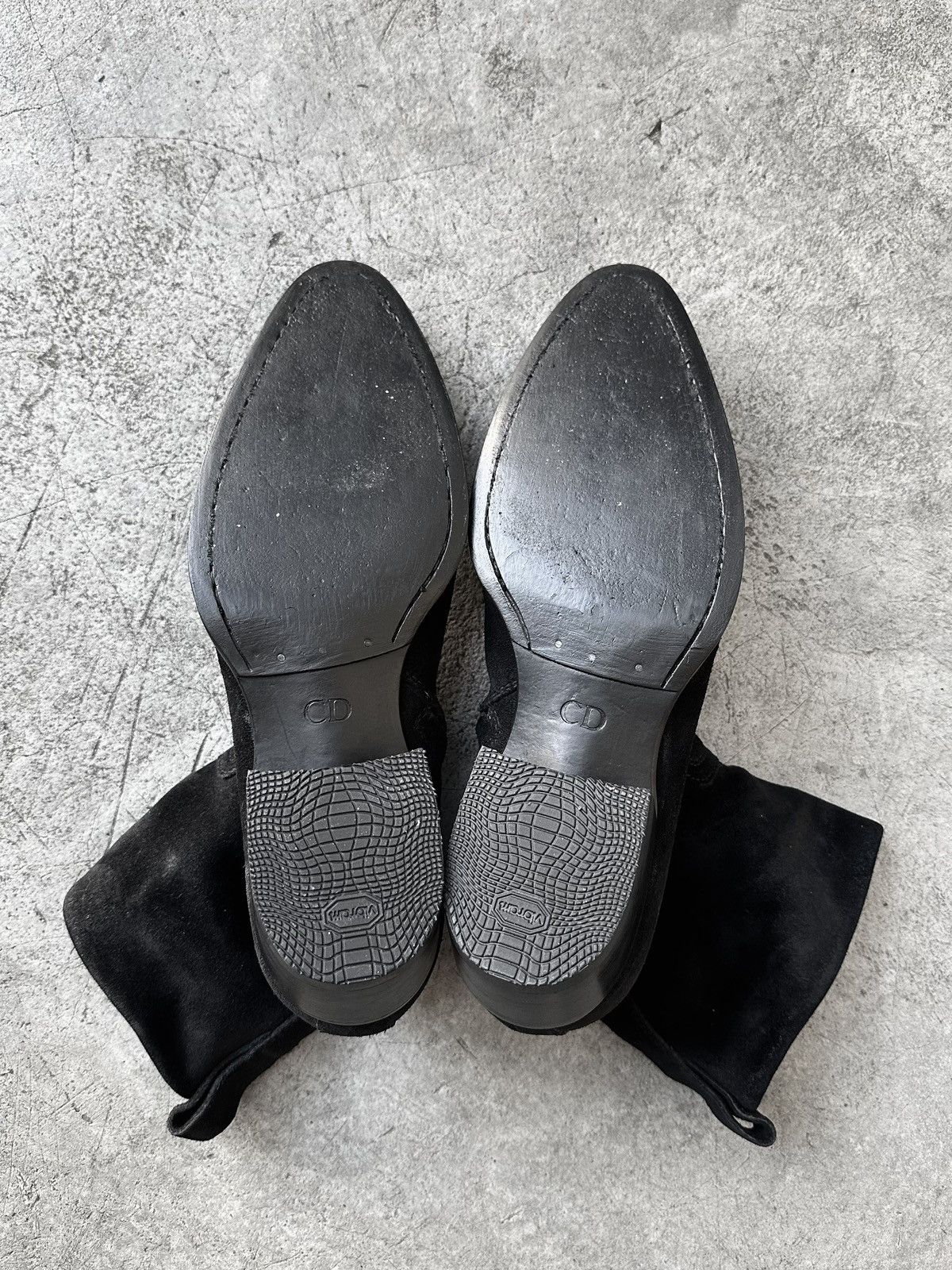 Dior AW05 Dior Homme Black Suede Side Zip Western Boots Size US 11 / EU 44 - 13 Thumbnail