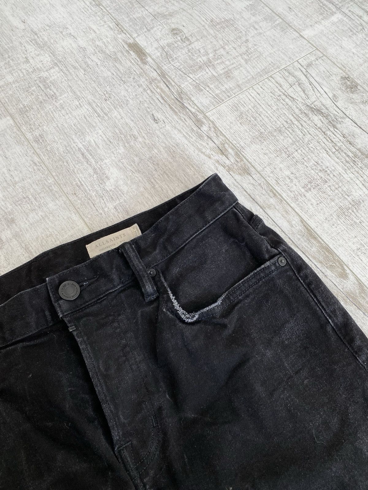 Allsaints Allsaints Mens Cotton Black Washed Denim Jeans Pants Size 32 Size US 32 / EU 48 - 6 Thumbnail