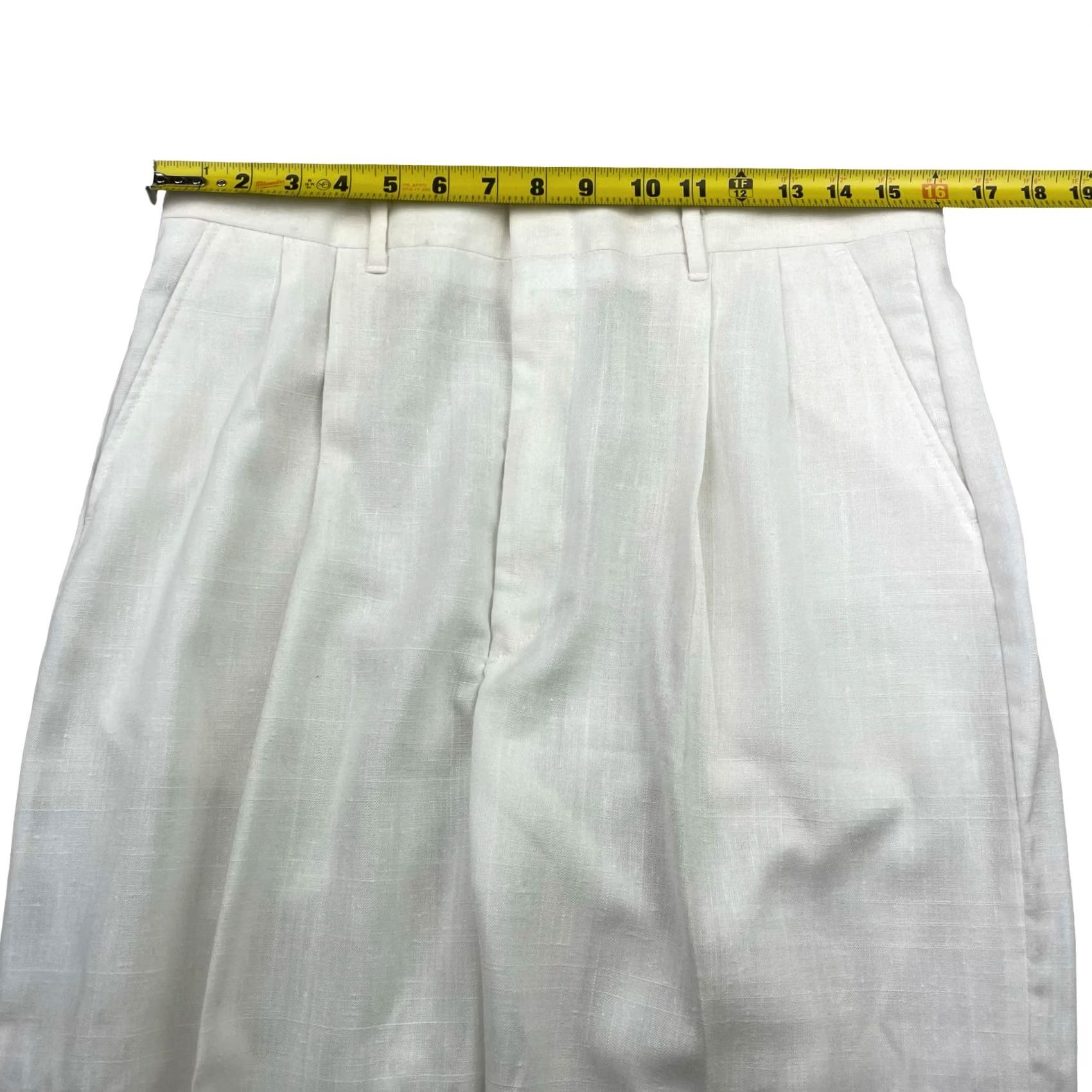 Vintage VTG Colter Men’s Resort Pants White 34x32 Pleated Lightweight Polyester Rayon Beach Pants Mens Regular Size US 34 / EU 50 - 7 Thumbnail