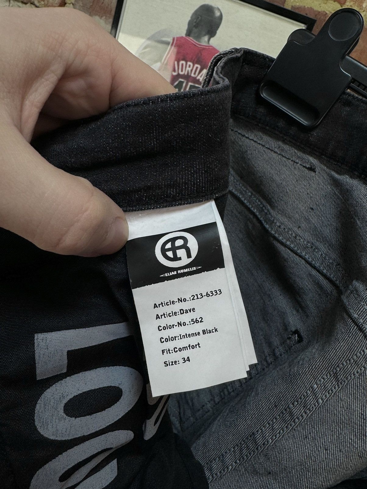 Other Elias Rumelis Dave Comfort Intense Black Jeans Size US 33 - 18 Thumbnail