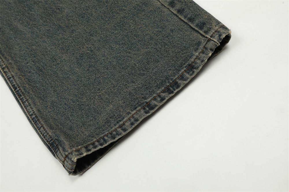 Japanese Brand × Jean Men's retro simple loose casual distressed washed jeans Size US 32 / EU 48 - 6 Thumbnail