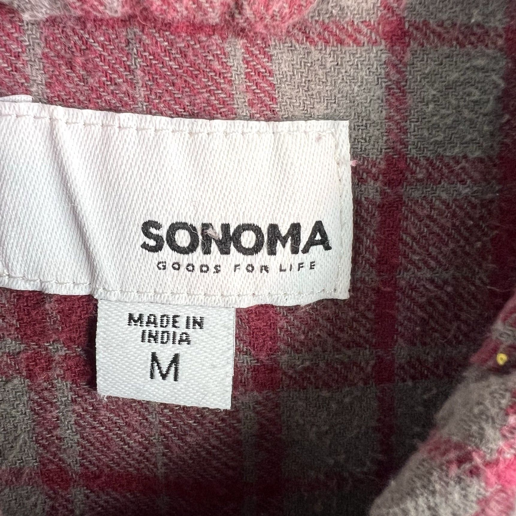 Vintage Be Different Be Nice Hand Bleached Flannel Sonoma Shirt Unisex Adults M Red Plaid Vintage No N/A Size M / US 6-8 / IT 42-44 - 5 Thumbnail