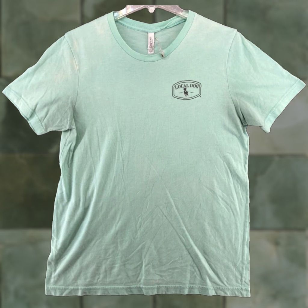 Vintage Canvas Dog Graphic Print T-Shirt Large Green Short Sleeve Mens Folly Beach SC Size US L / EU 52-54 / 3 - 1 Thumbnail