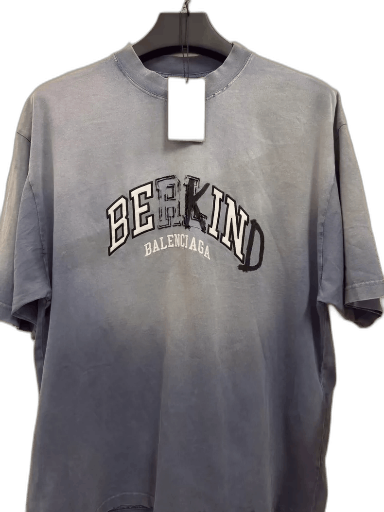Balenciaga Be Kind Distressed Short Sleeve Shirt