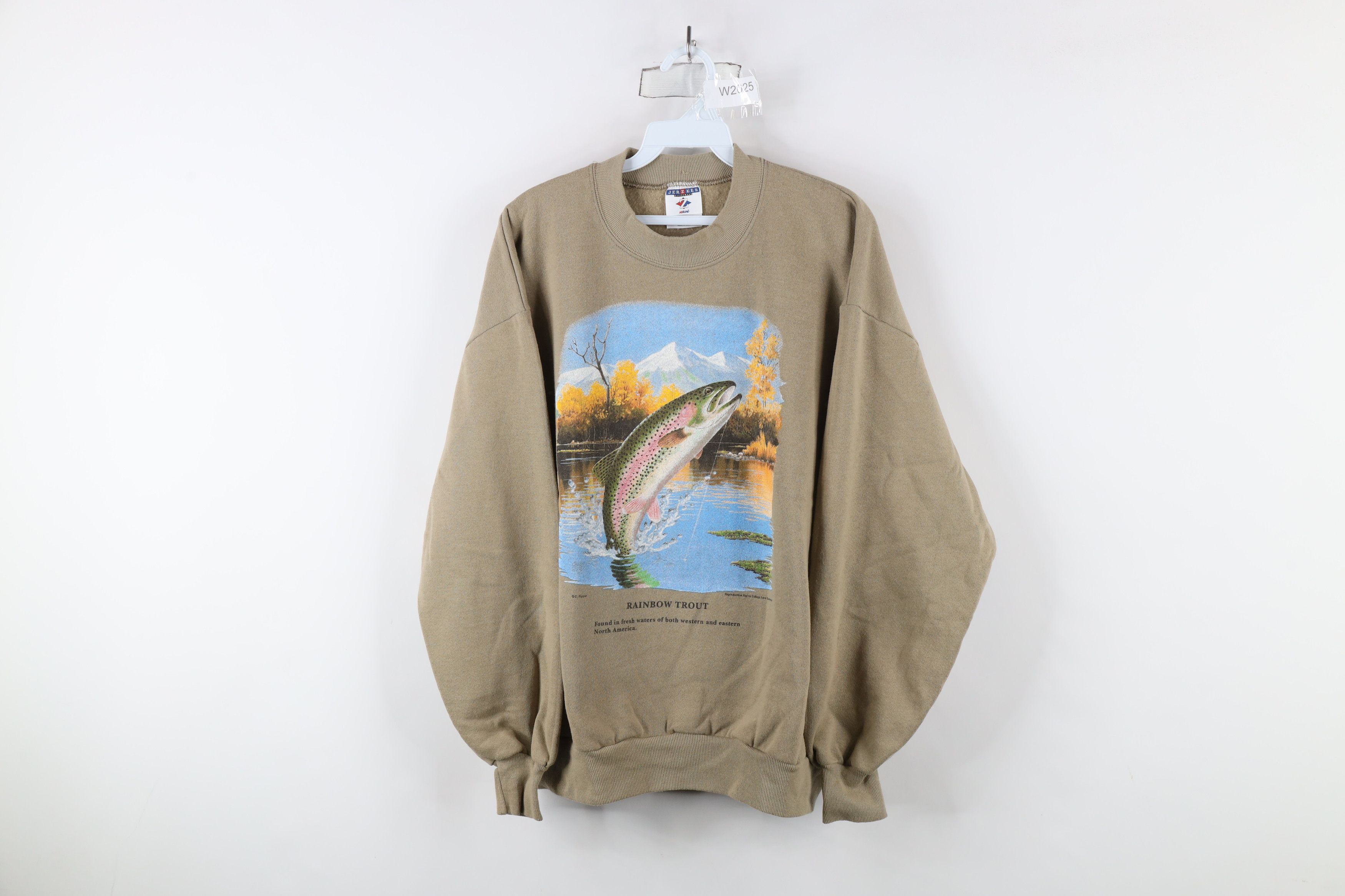 Vintage Vintage 90s Streetwear Nature Rainbow Trout Sweatshirt USA Size US XL / EU 56 / 4 - 1 Thumbnail