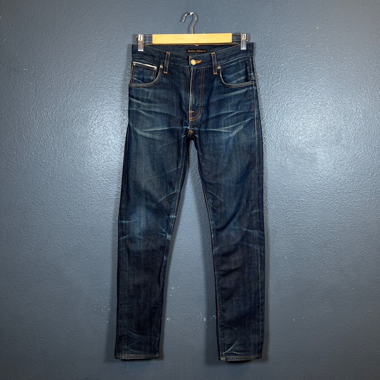 Nudie Jeans co 28/34 selvedge blue denim jeans pants
