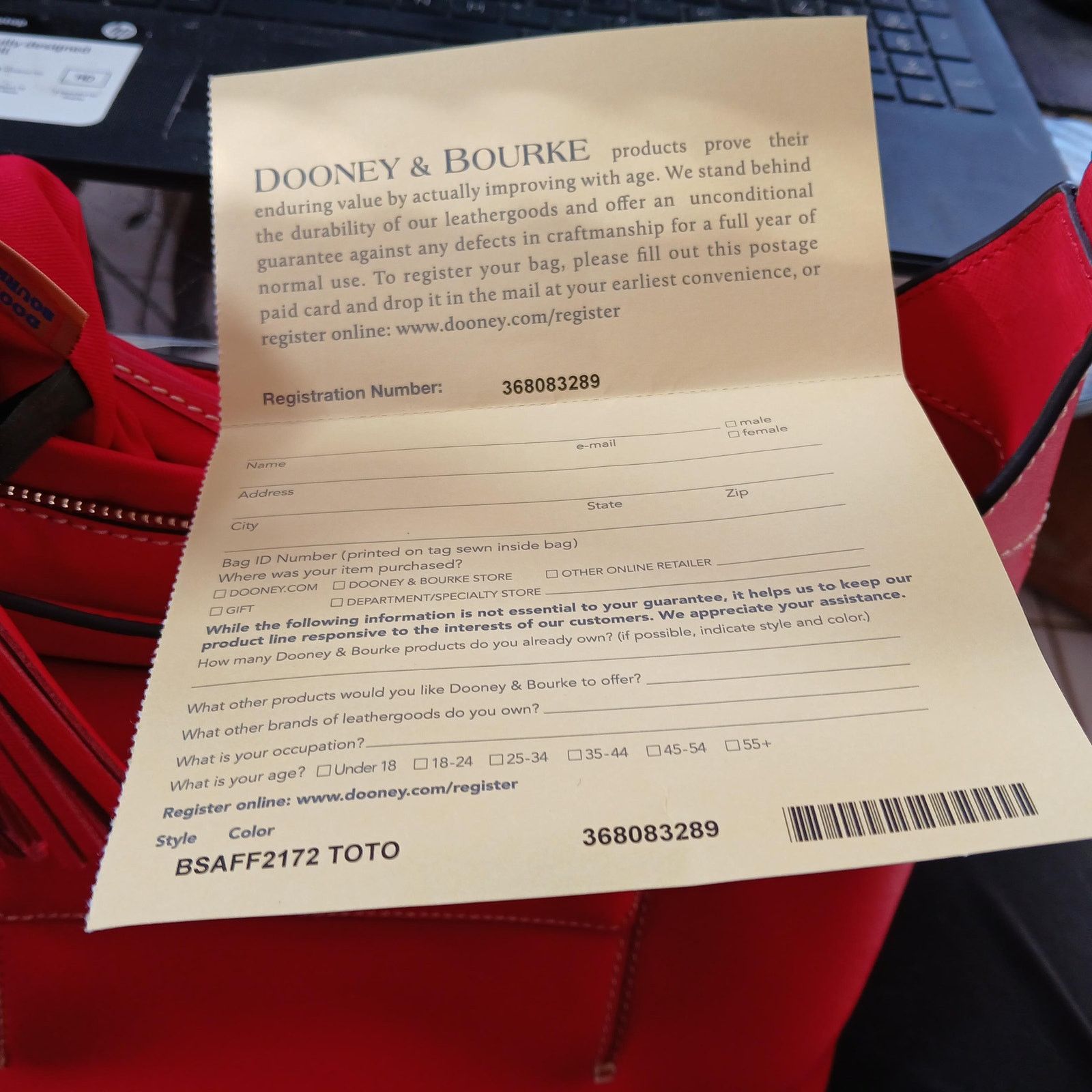 Dooney & Bourke Dooney & Bourke Red Saffiano Leather Hobo Bag w Dust Bag NWT Size ONE SIZE - 17 Thumbnail