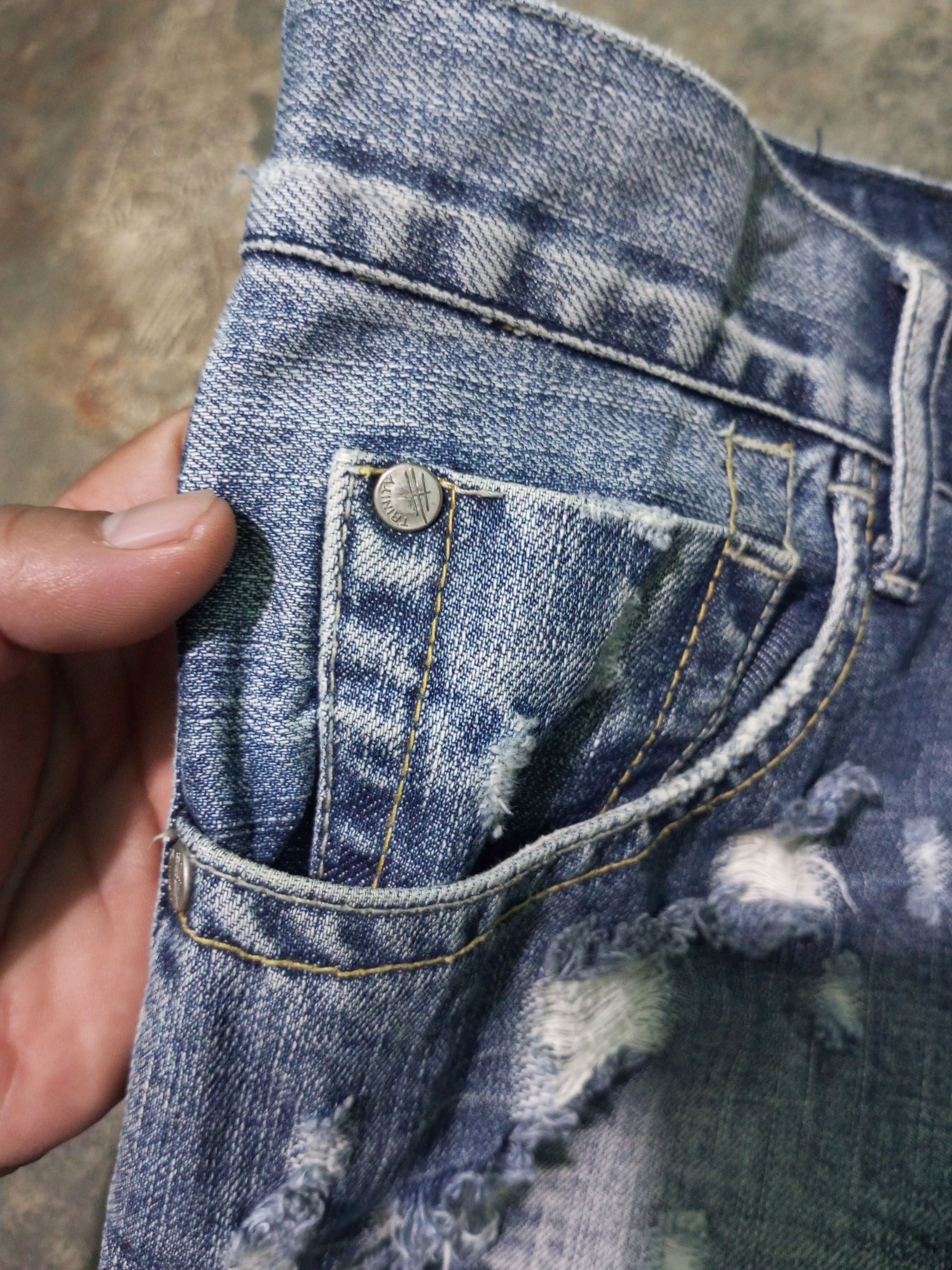 20471120 Vintage Trinity button zip distressed denim Size US 32 / EU 48 - 4 Thumbnail