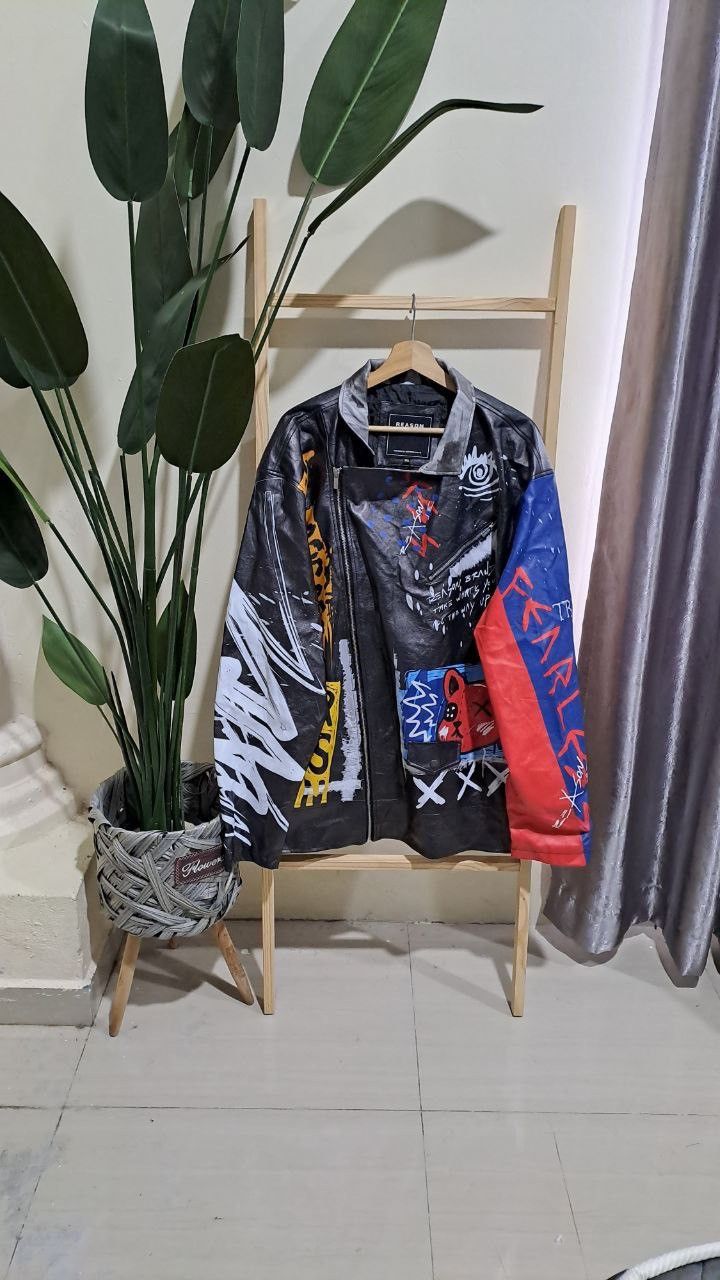 Reason NWT Reason Flyest Jean Michel Basquiat Faux Leather Jacket Size US XXL / EU 58 / 5 - 1 Thumbnail