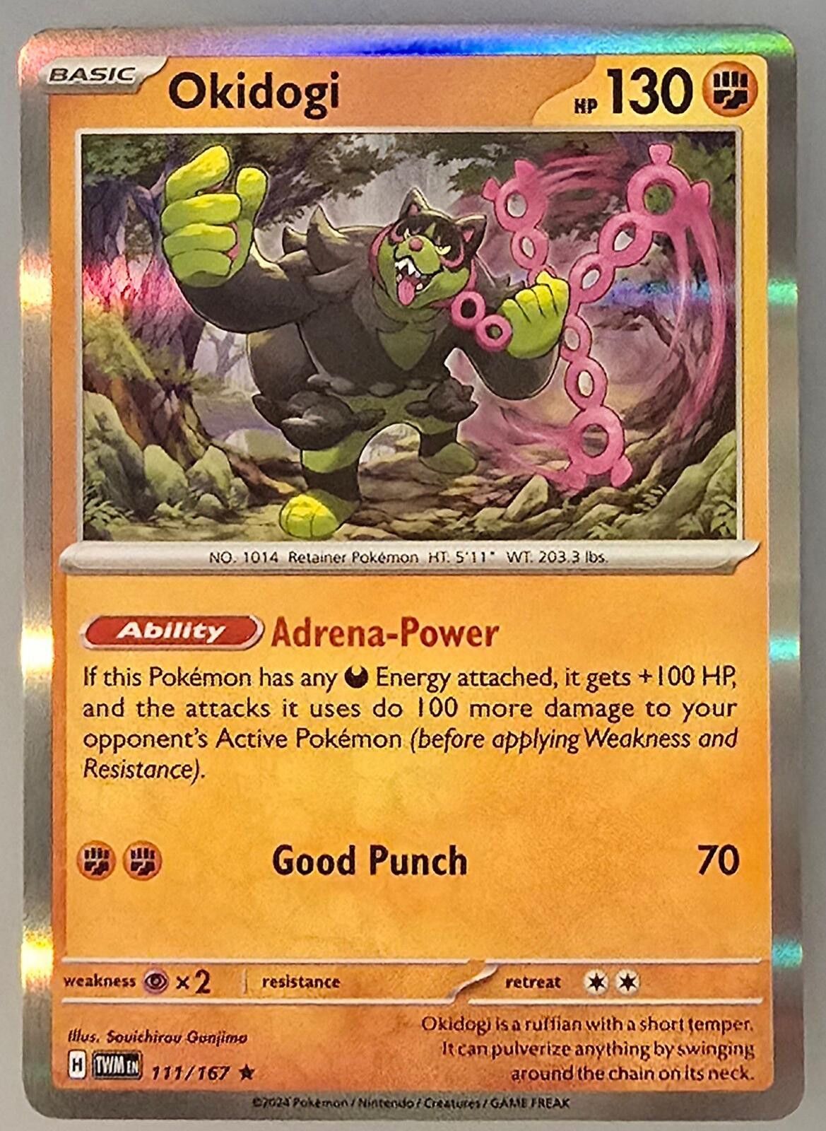 Pokemon Okidogi (111/167) from the Twilight Masquerade Size ONE SIZE - 1 Thumbnail