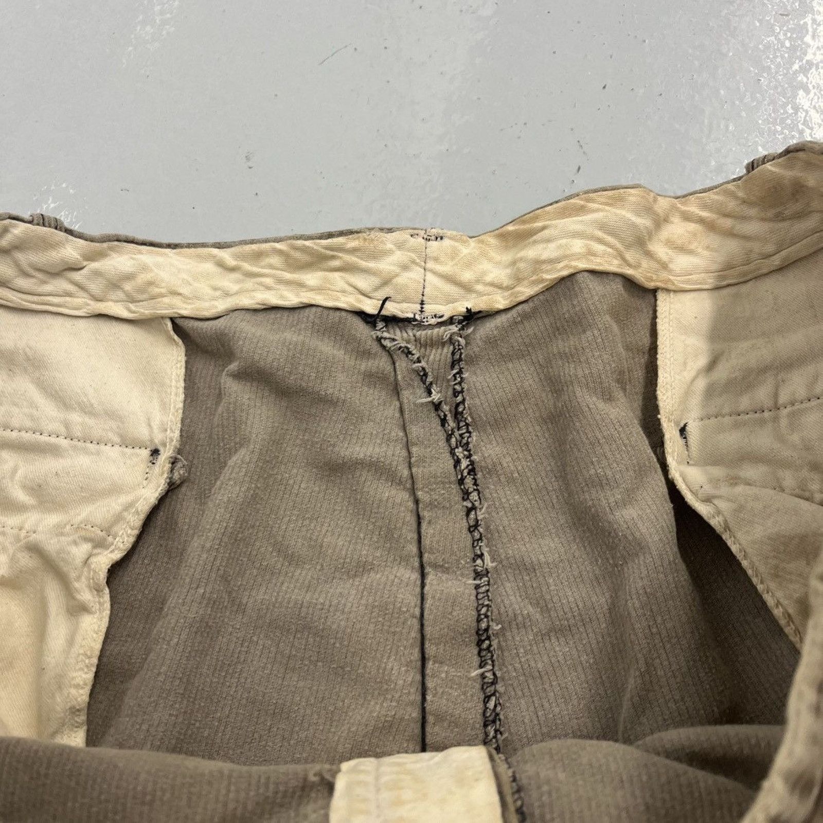 Other Vintage 50s Beige Thick Workwear Corduroy Pants 40x31 Size US 40 / EU 56 - 4 Thumbnail
