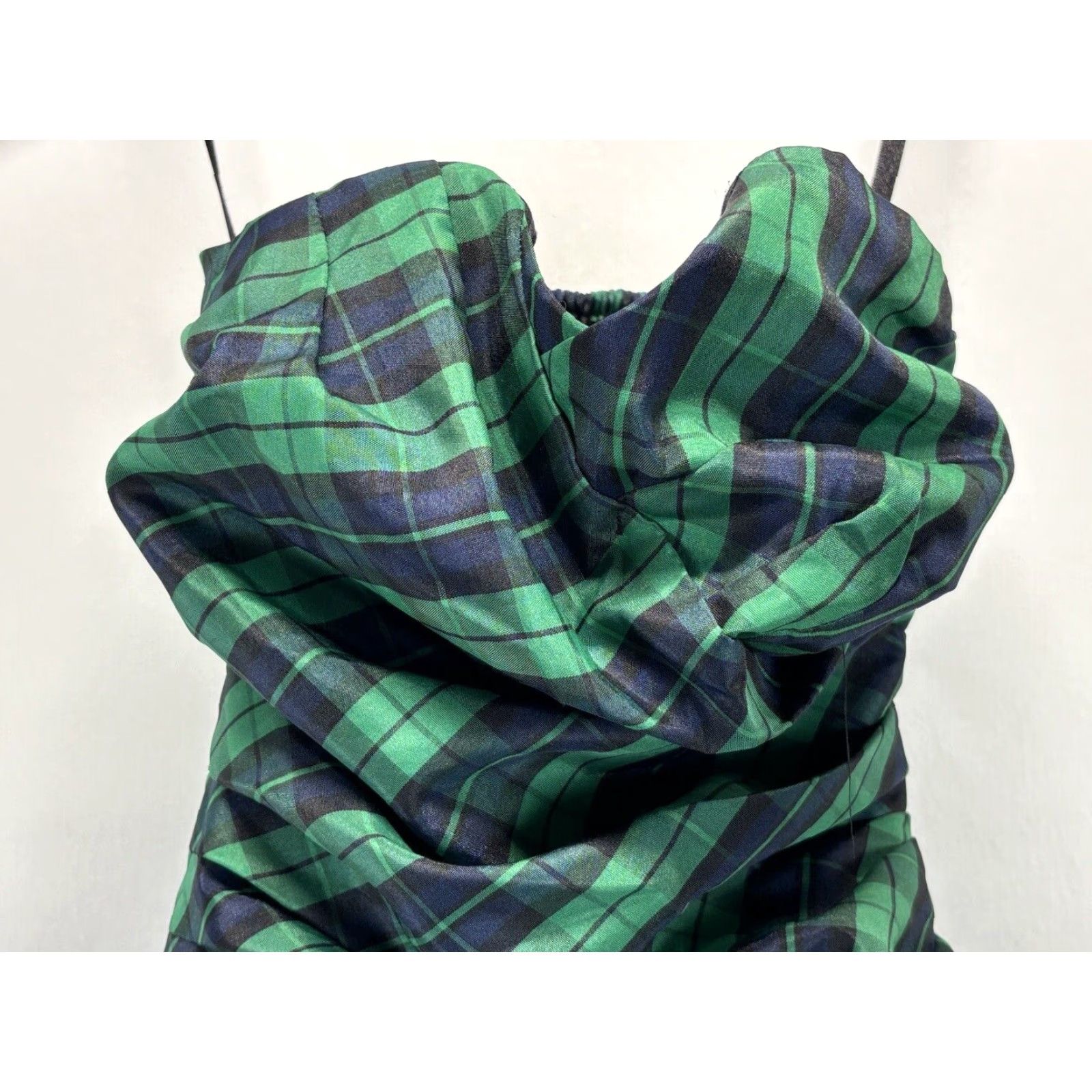 Vintage Luella Bartley for Target Mini Bubble Dress Sz 1 Green Navy Tartan Plaid Emo Size XS / US 0-2 / IT 36-38 - 3 Thumbnail