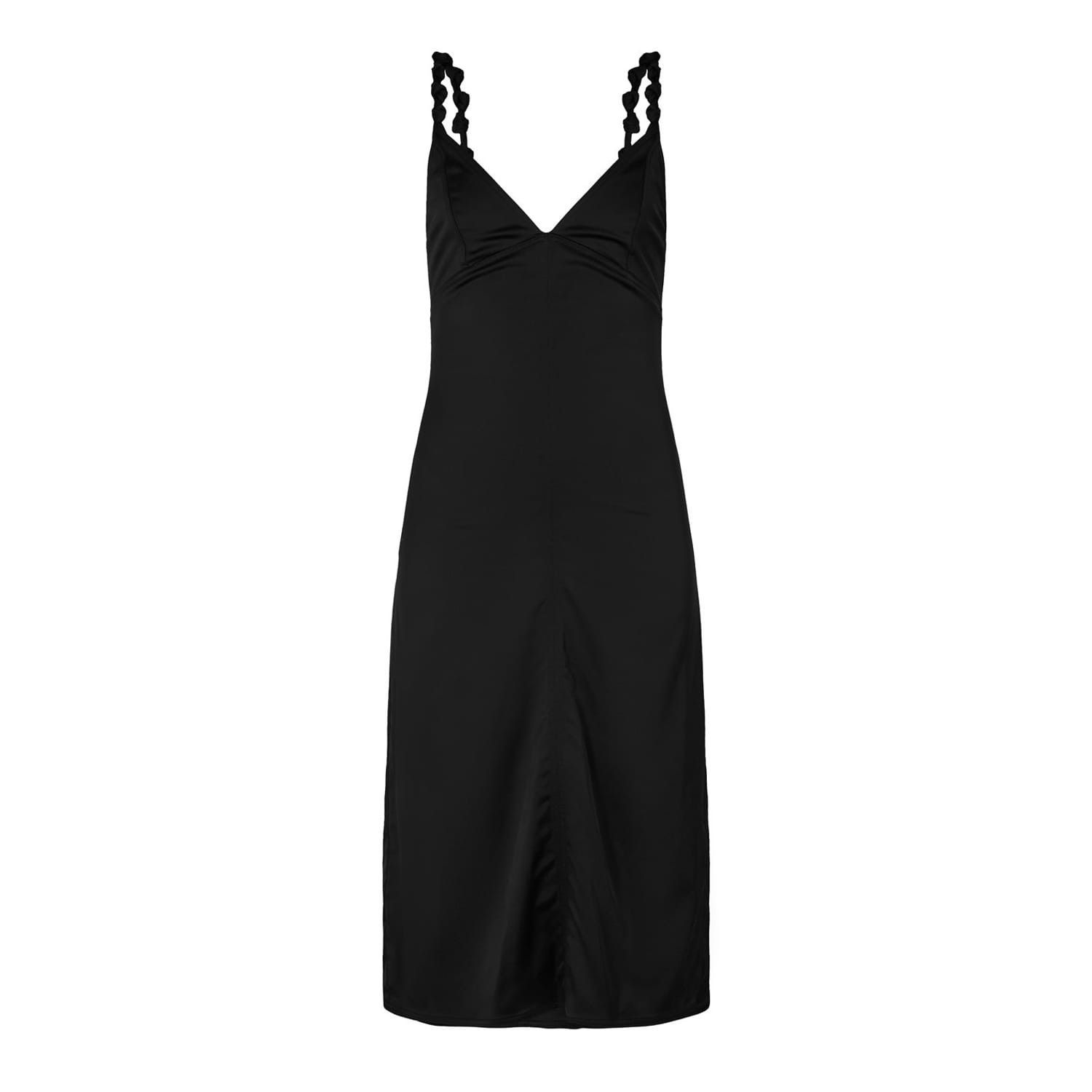 Bottega Veneta V-Neck Midi Slip Dress in Black