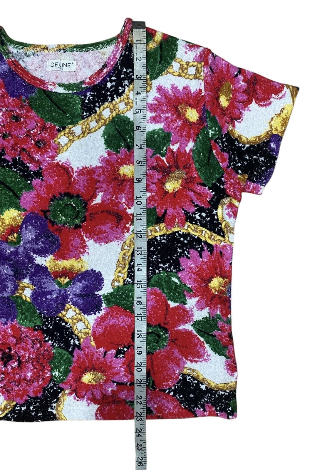 Celine CELINE Floral Velvet Blouse Shirt Size L / US 10 / IT 46 - 13 Thumbnail