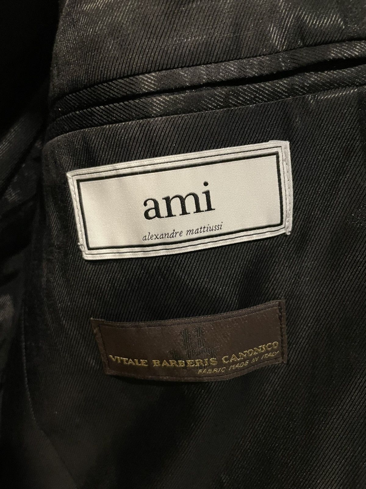 AMI Black Jacquard Tuxedo Blazer Size 40R - 4 Thumbnail
