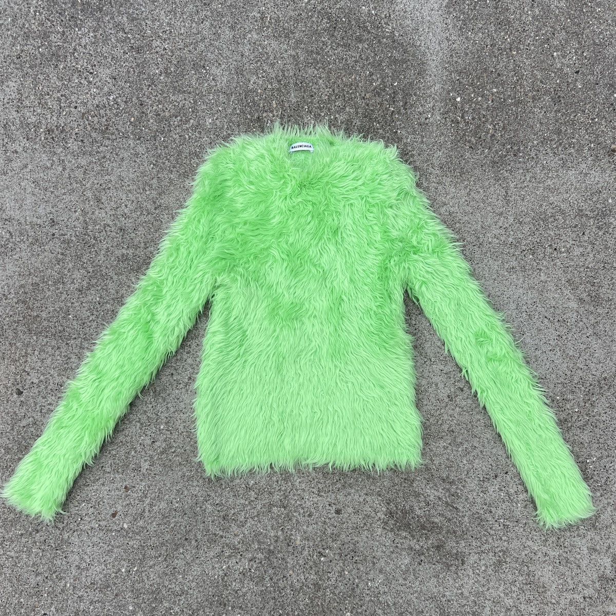 image of Balenciaga A/w 18 Faux Fur Sweater in Black, Men's (Size Medium)