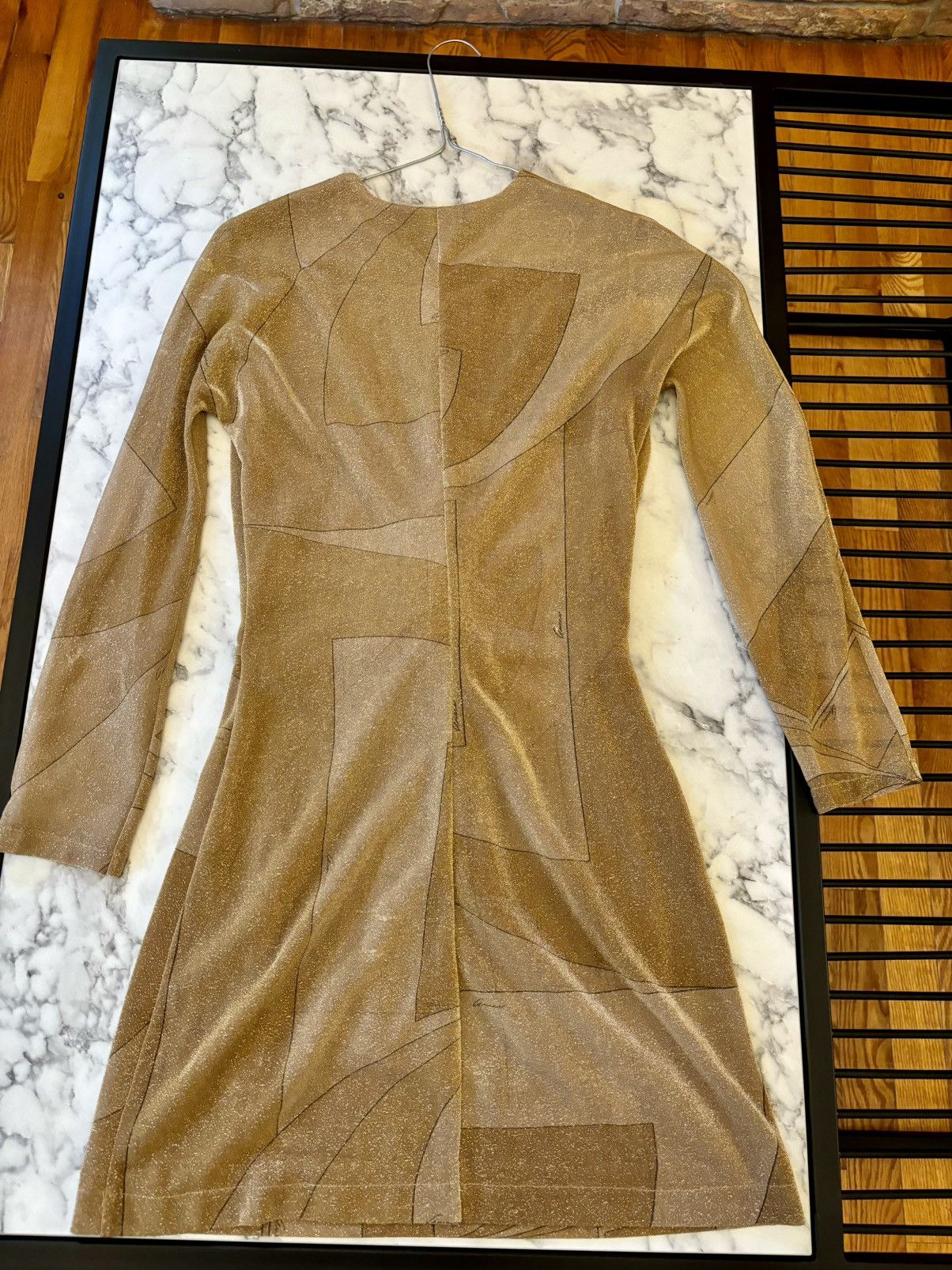 Gucci RESERVED Gucci by Tom Ford Runway FW2000 gold mini dress Size S / US 4 / IT 40 - 3 Thumbnail
