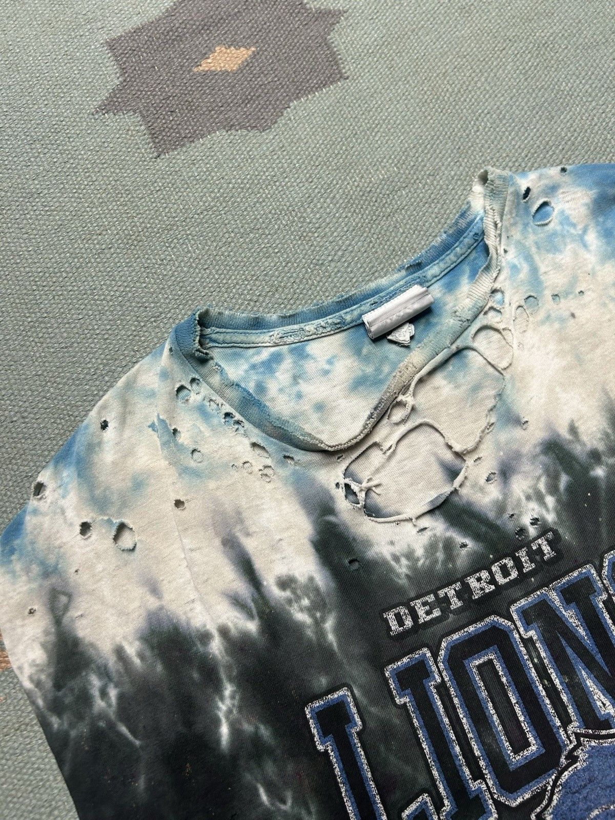 Vintage Vtg t shirt Detroit lions sleeveless distressed tie dye XL Size US XL / EU 56 / 4 - 10 Thumbnail