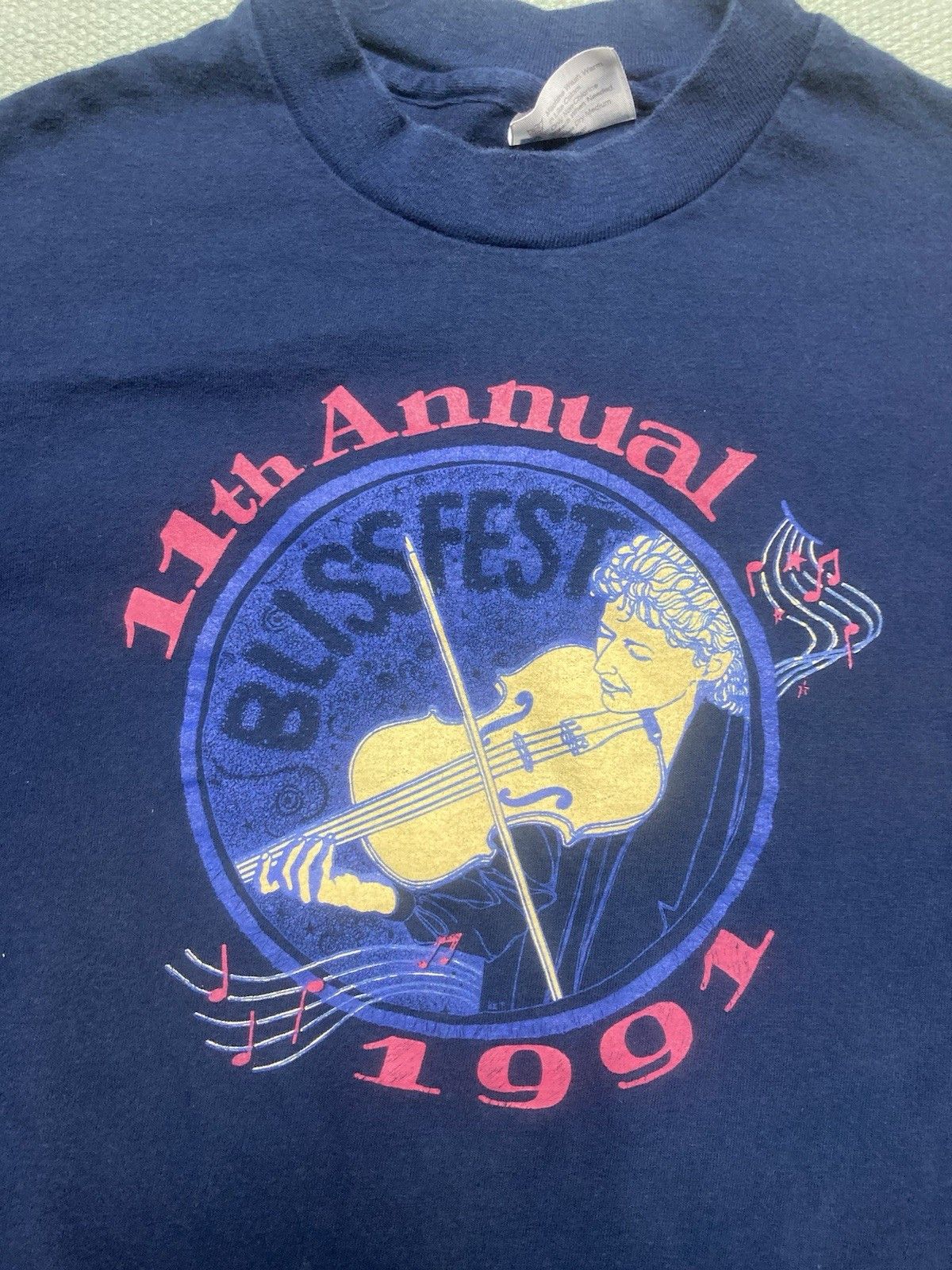 Vintage Vintage t shirt blissfest 1991 Michigan bluegrass folk large Size US L / EU 52-54 / 3 - 2 Thumbnail