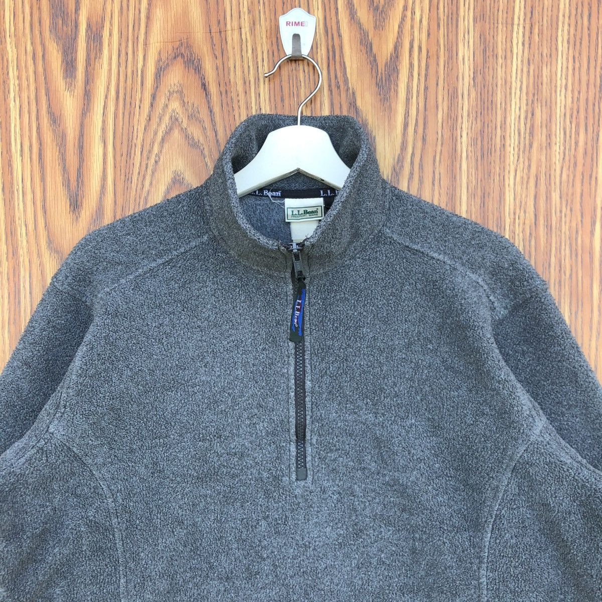 L.L. Bean L.L. Bean Dark Grey Fleece Quarter Zip Pullover Sweatshirt Size L / US 10 / IT 46 - 3 Thumbnail