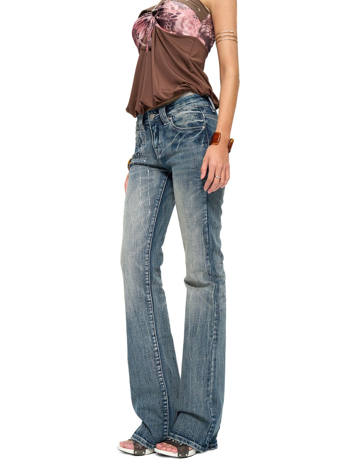 Japanese Brand Y2K Print Jeans Size 28" / US 6 / IT 42 - 2 Thumbnail