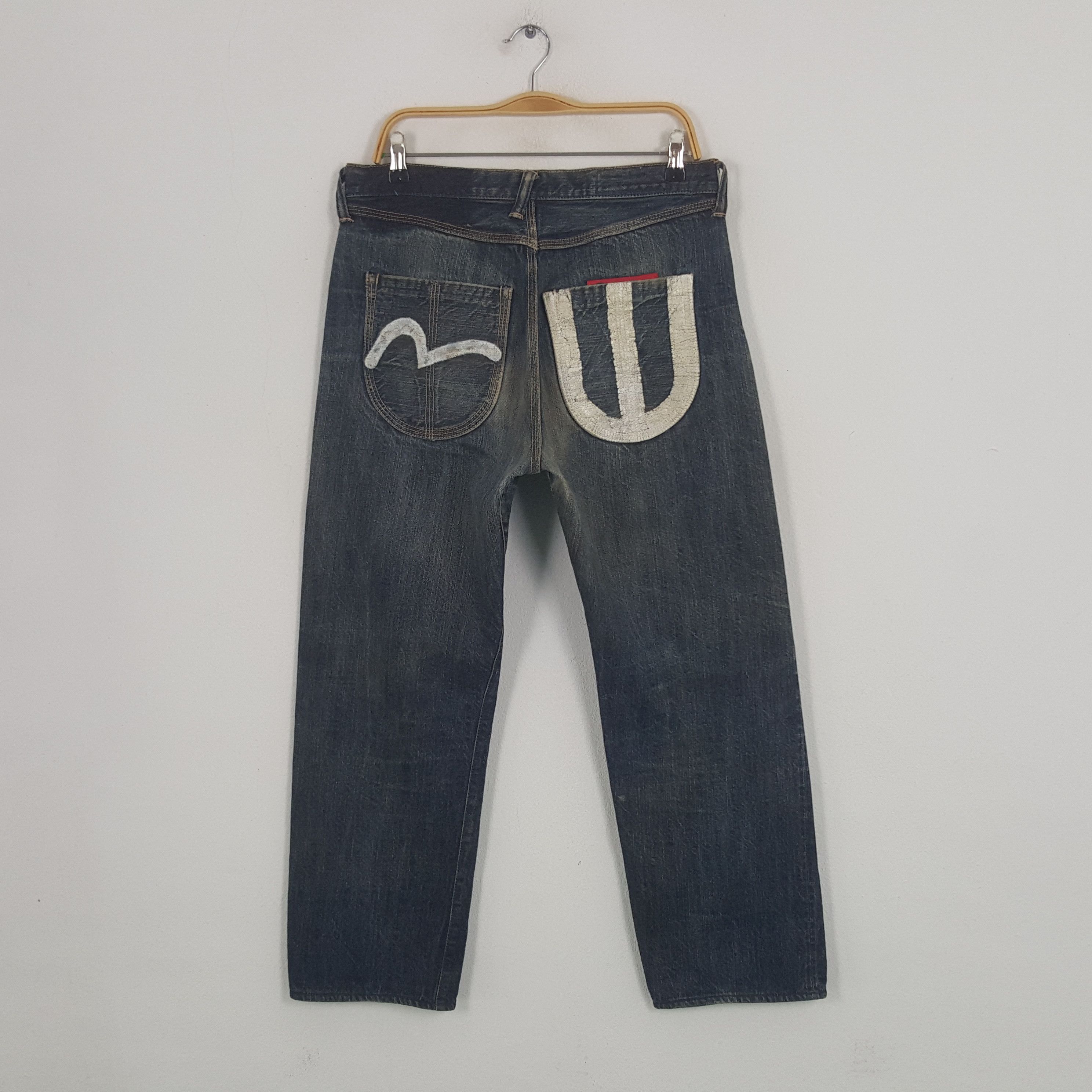 Japanese Brand × Vintage Vintage Evisu Selvedge Japanese Daicock Custom Denim Jeans Size US 31 - 4 Thumbnail