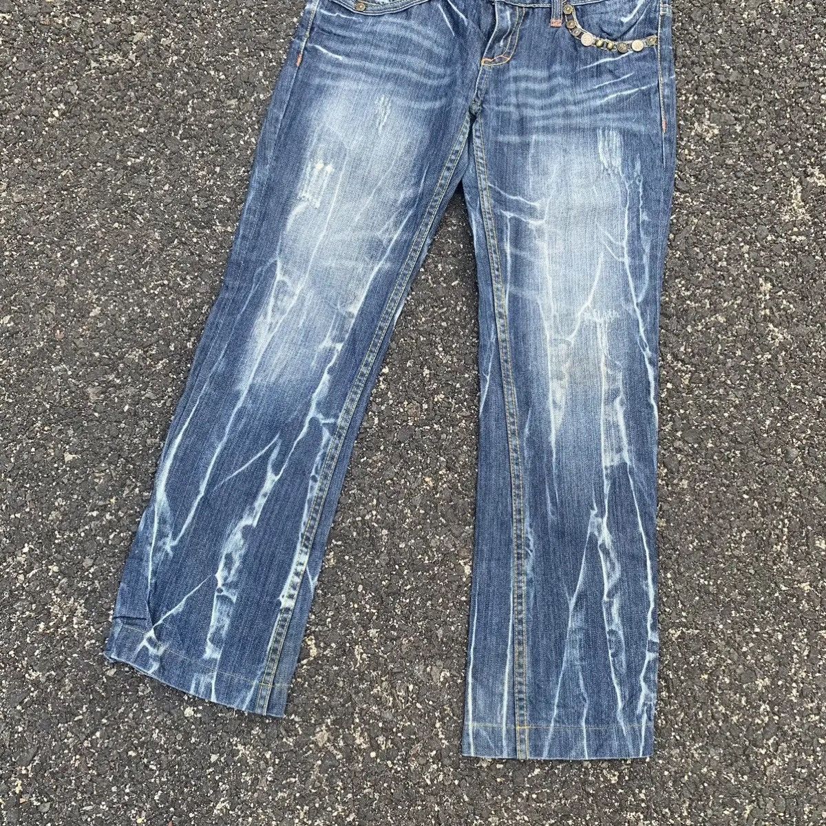 14th Addiction ⚡️BEST OFFER⚡️Thunderstruck Cinch Back Denim VERY RARE Pants Size US 32 / EU 48 - 2 Thumbnail