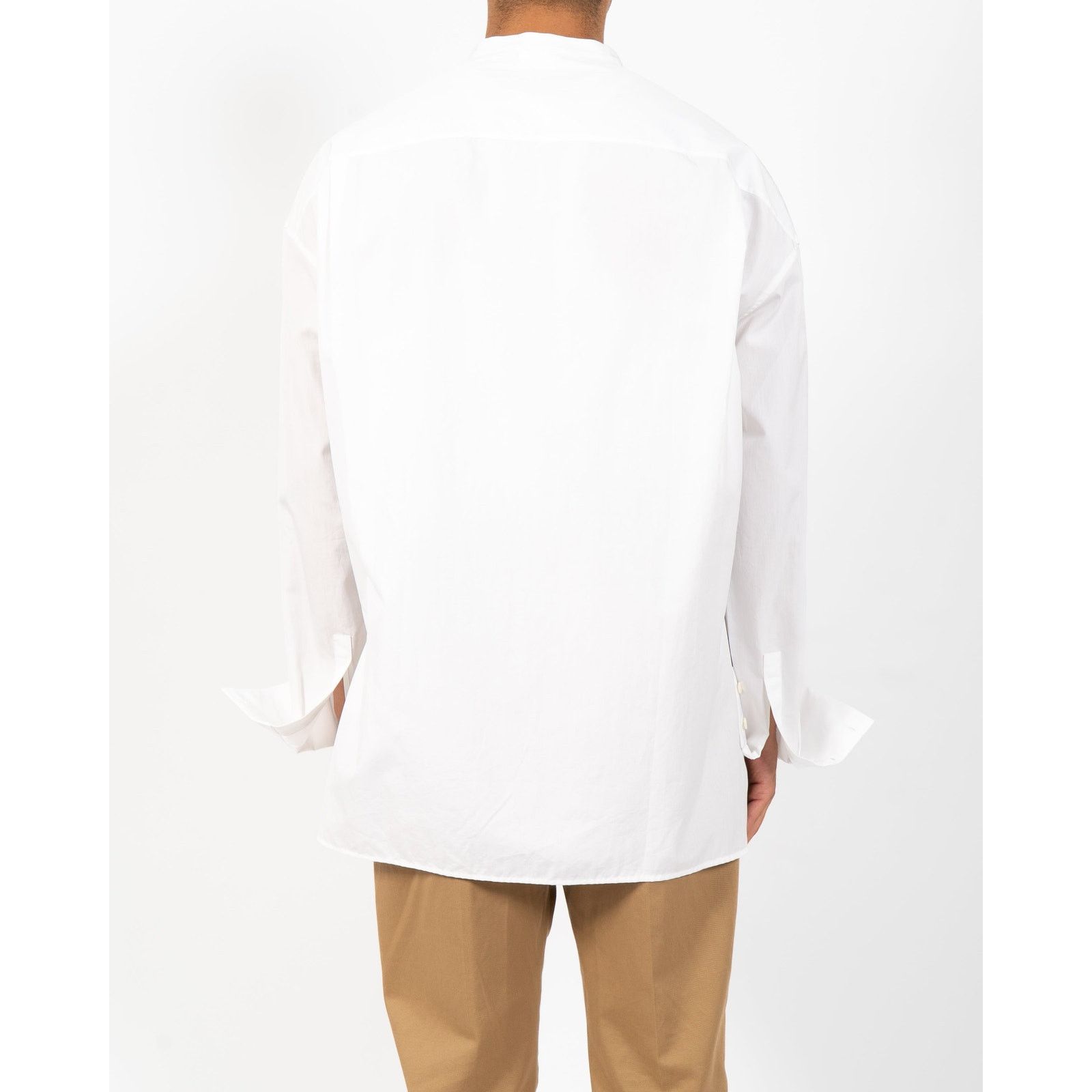 SS18 Oversized Side-Vent Shirt in White Cotton