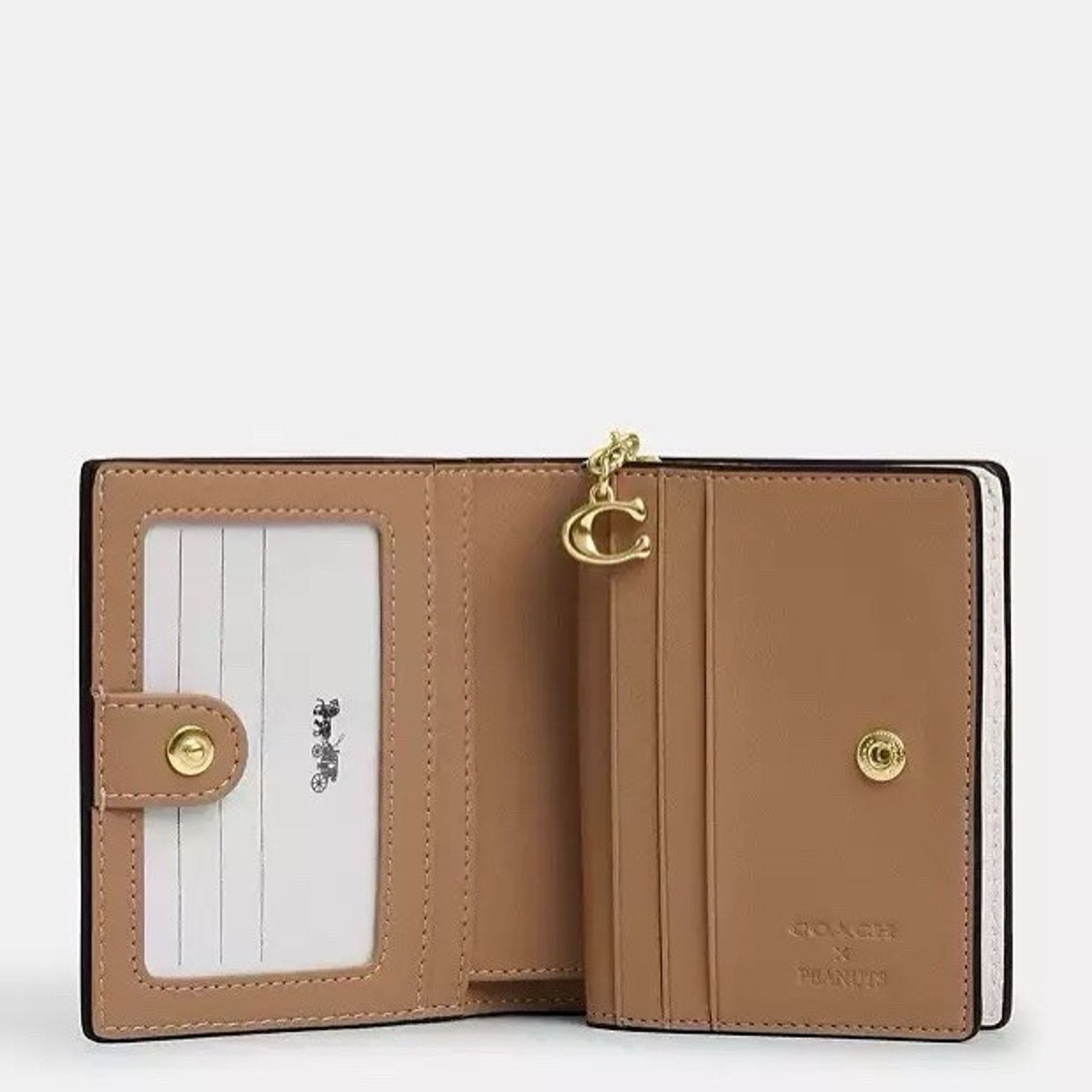 Coach NWT COACH x PEANUTS Snap Wallet CBN36 Snoopy Pebble Leather Size ONE SIZE - 6 Thumbnail