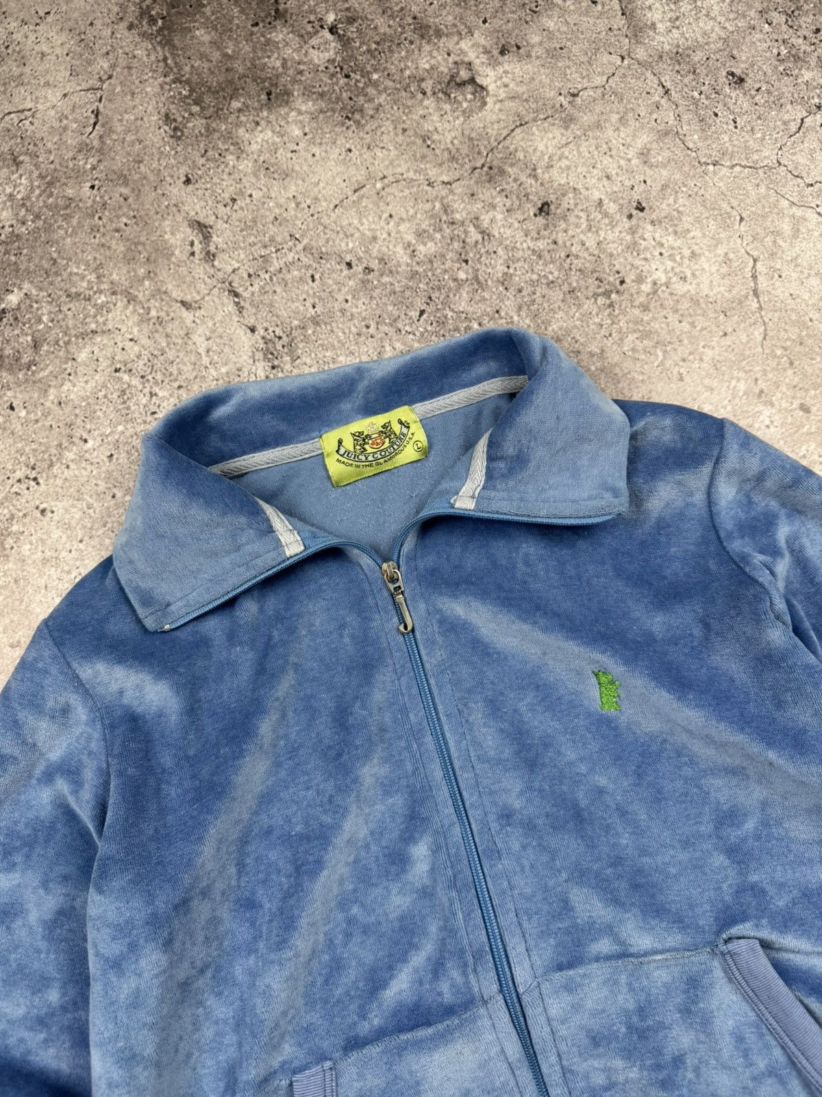 Juicy Couture VINTAGE JUICY COUTURE VELOUR TRACK ZIP HOODIE Y2K Size L / US 10 / IT 46 - 4 Thumbnail