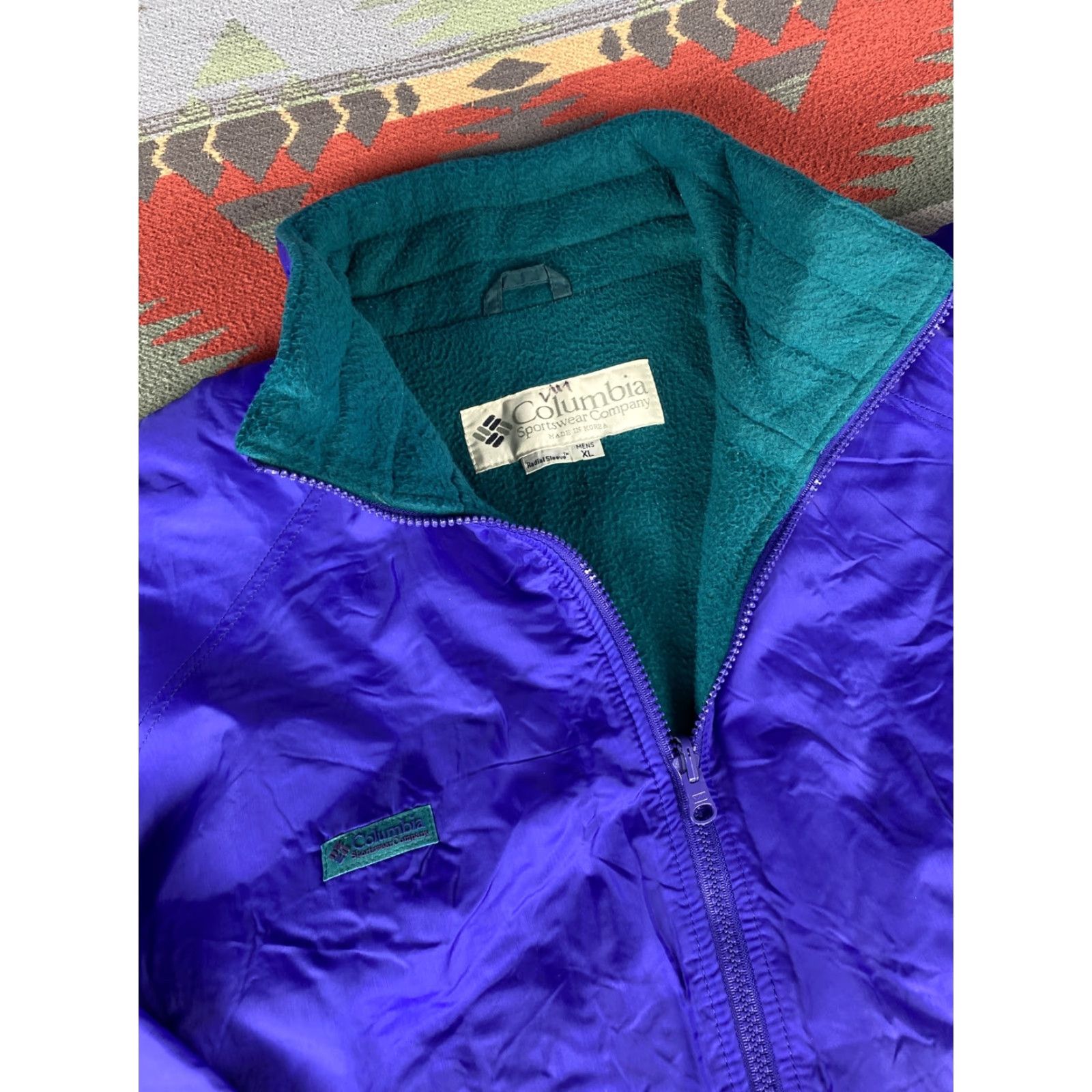 Vintage VINTAGE Columbia Sportswear Jacket Windbreaker XL Purple Fleece Lined Bomber Jacker Mens Size US XL / EU 56 / 4 - 2 Thumbnail