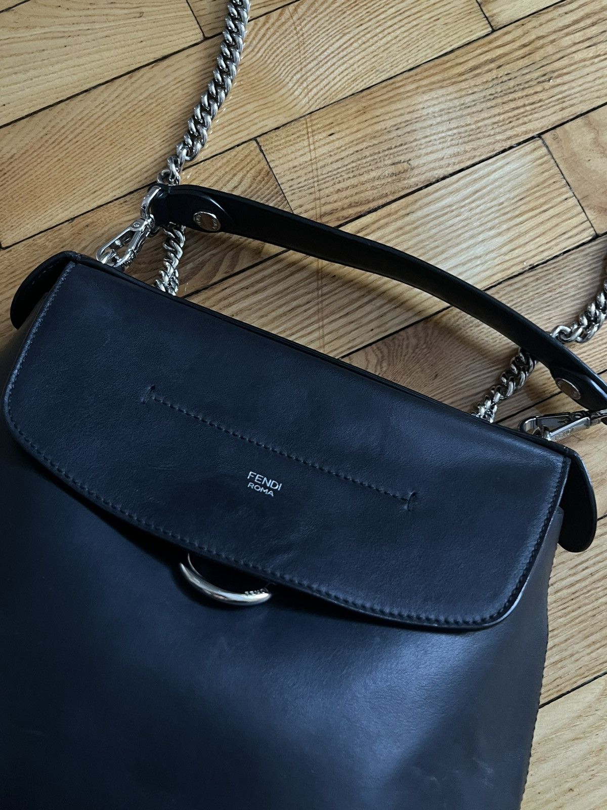 Fendi Fendi Roma Black Leather Convertible Bag / Backpack 2-Way Size ONE SIZE - 2 Thumbnail
