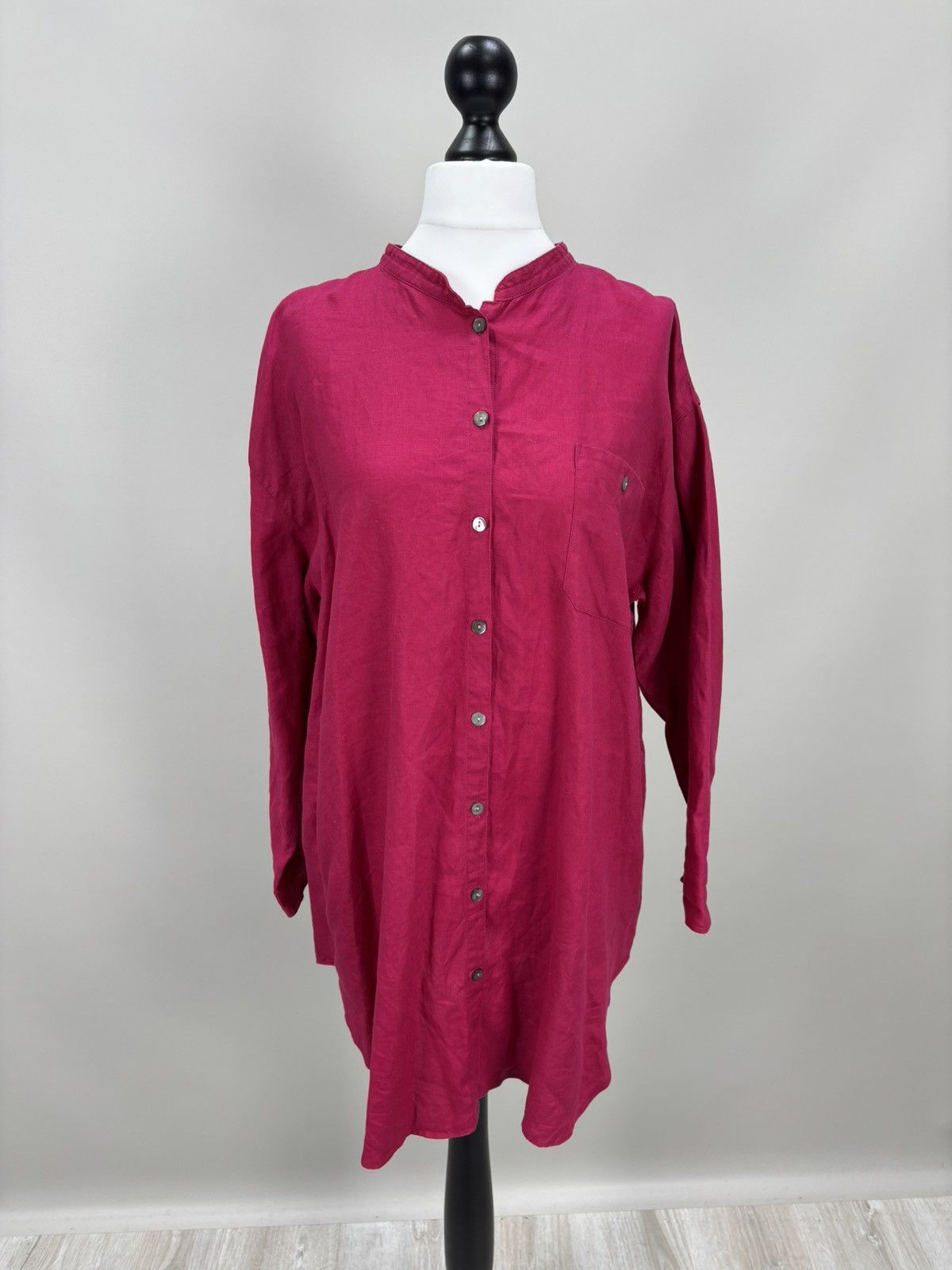 Womens linen cardigan Gudrun Sjoden Size XL Color Red