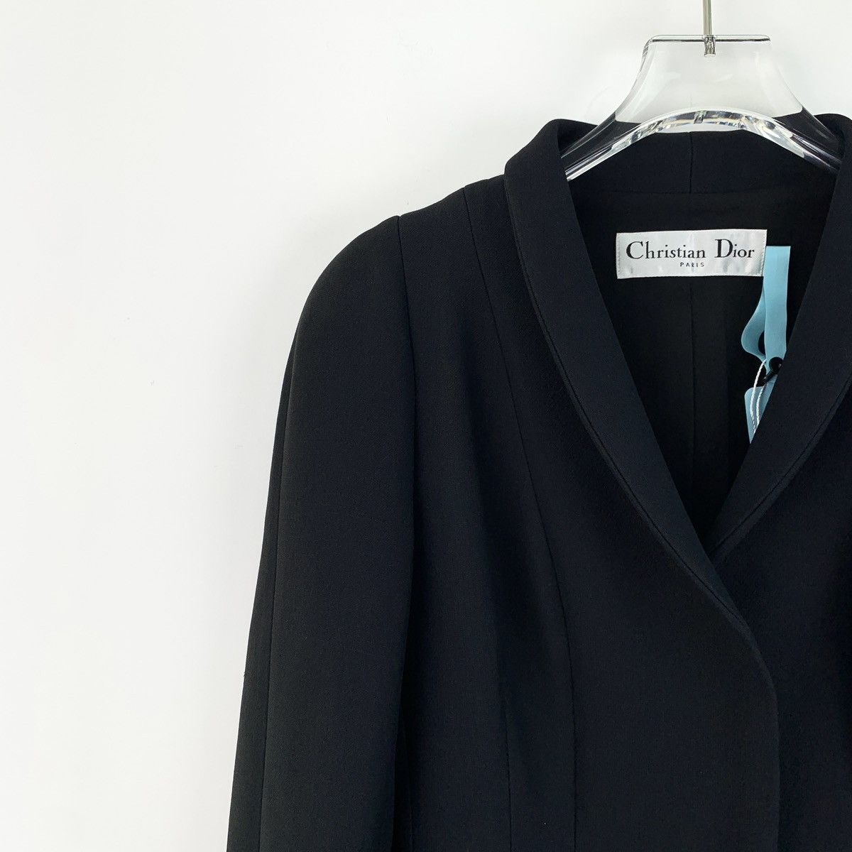 Dior Christian Dior Black Wool Lapel Long Sleeve Blazer Size XXS / US 00 / IT 34 - 3 Thumbnail