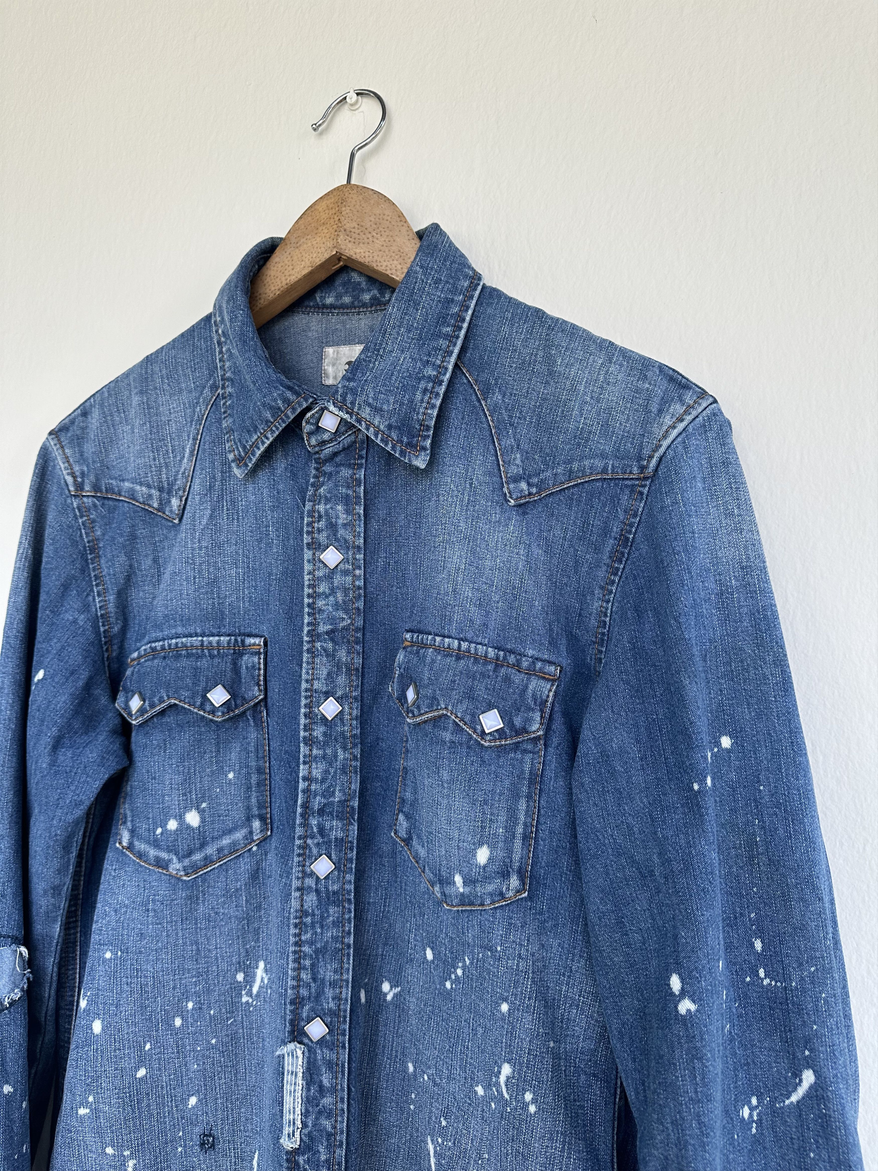Takeo Kikuchi Vintage TK Paint Splatter Patchwork Western Shirt Size US L / EU 52-54 / 3 - 4 Thumbnail